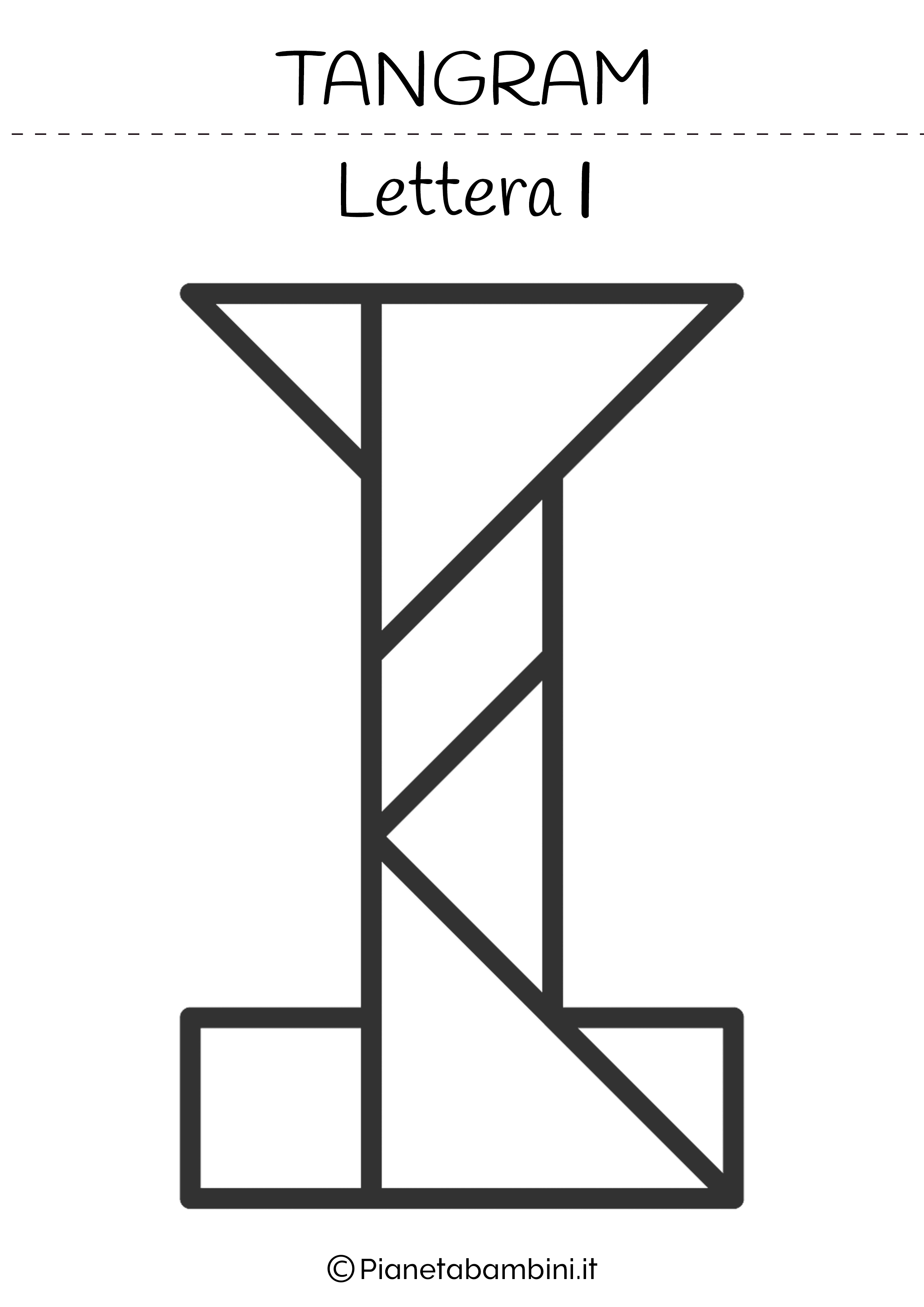 Tangram Lettera I da stampare