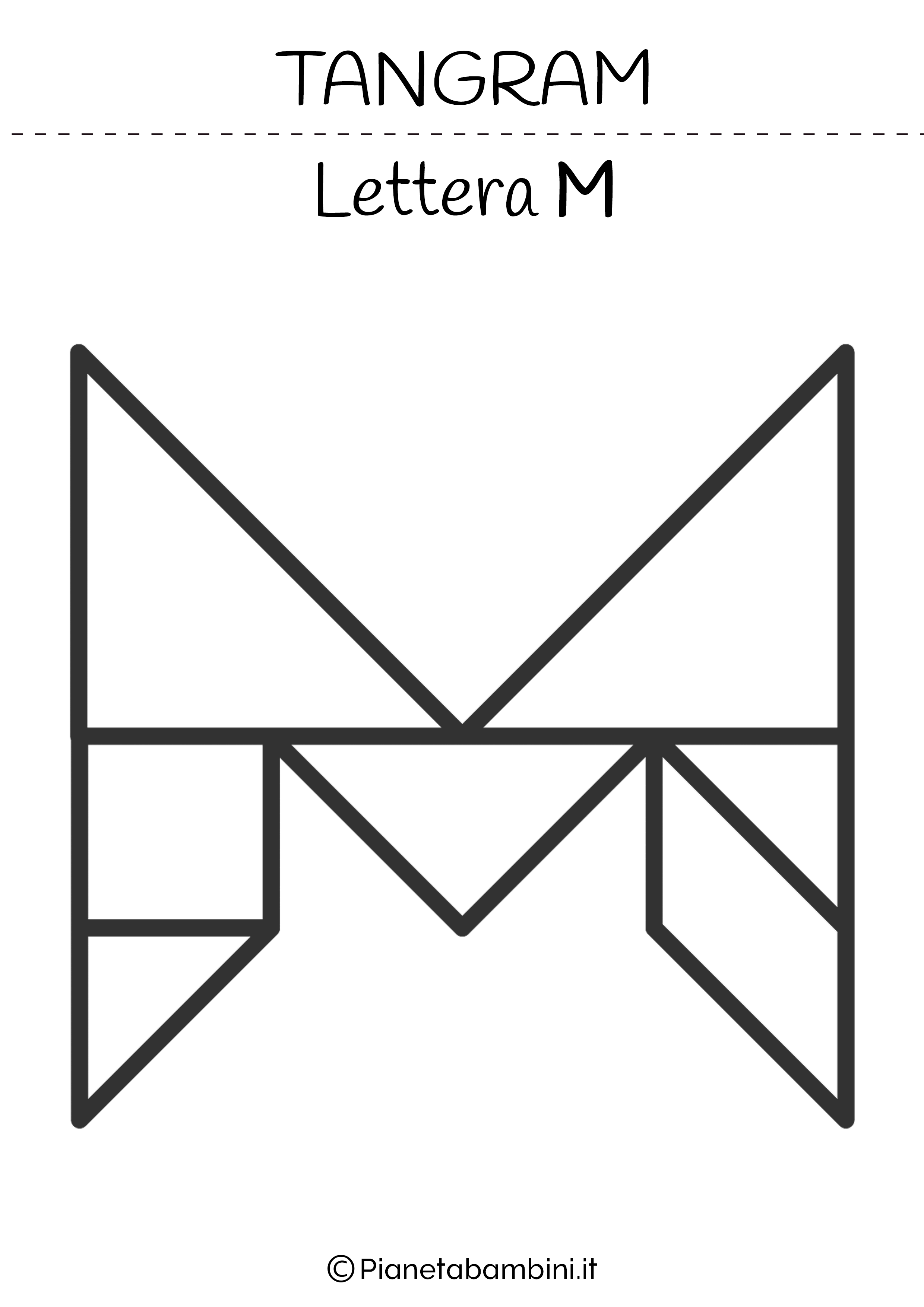 Tangram Lettera M da stampare