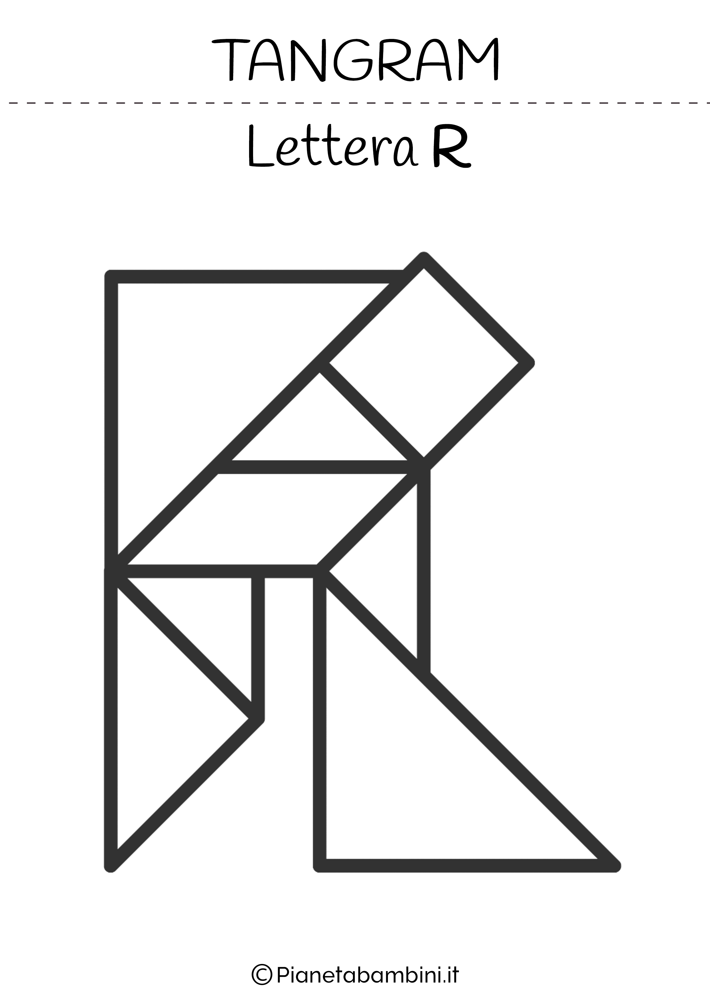 Tangram Lettera R da stampare