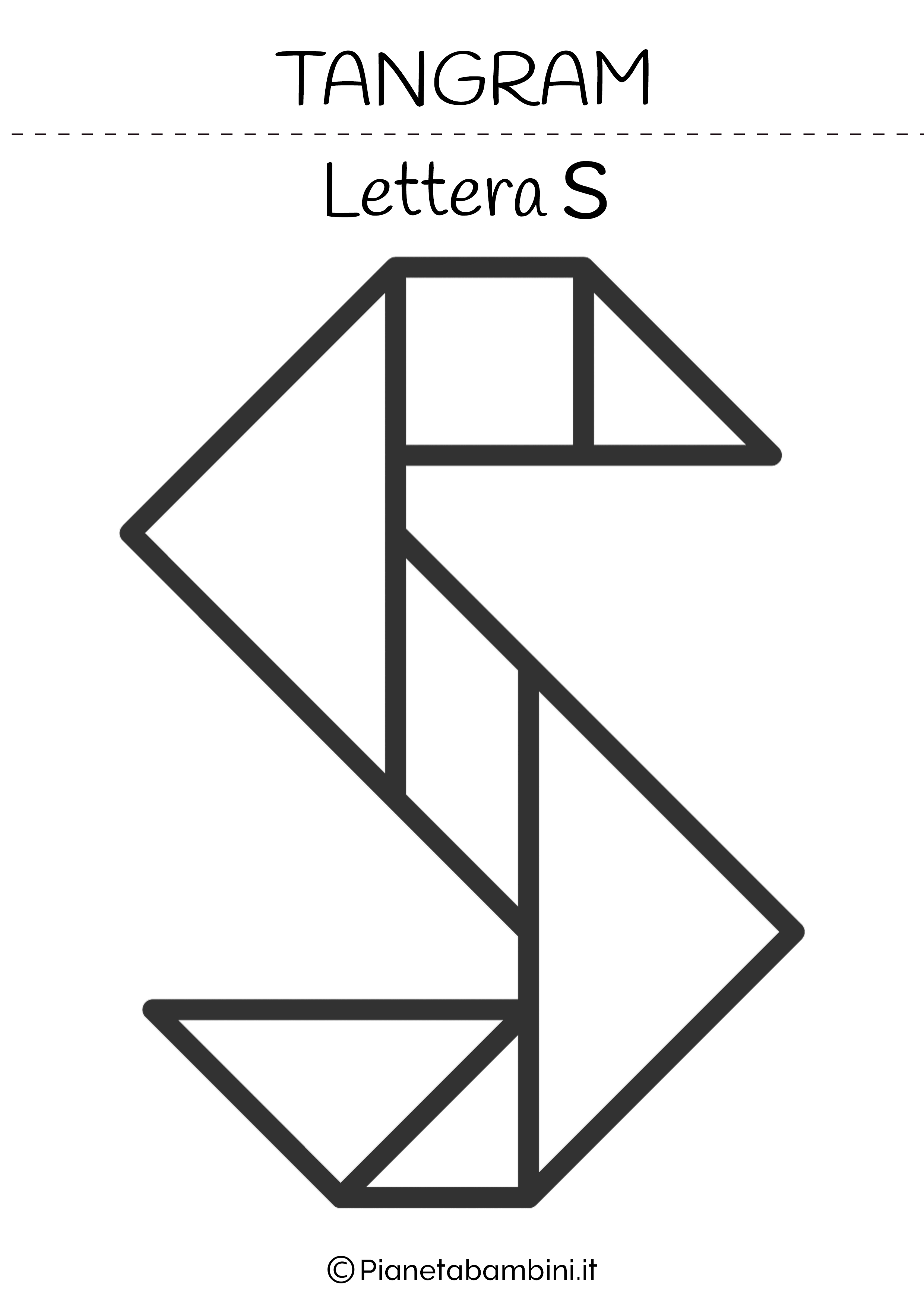 Tangram Lettera S da stampare