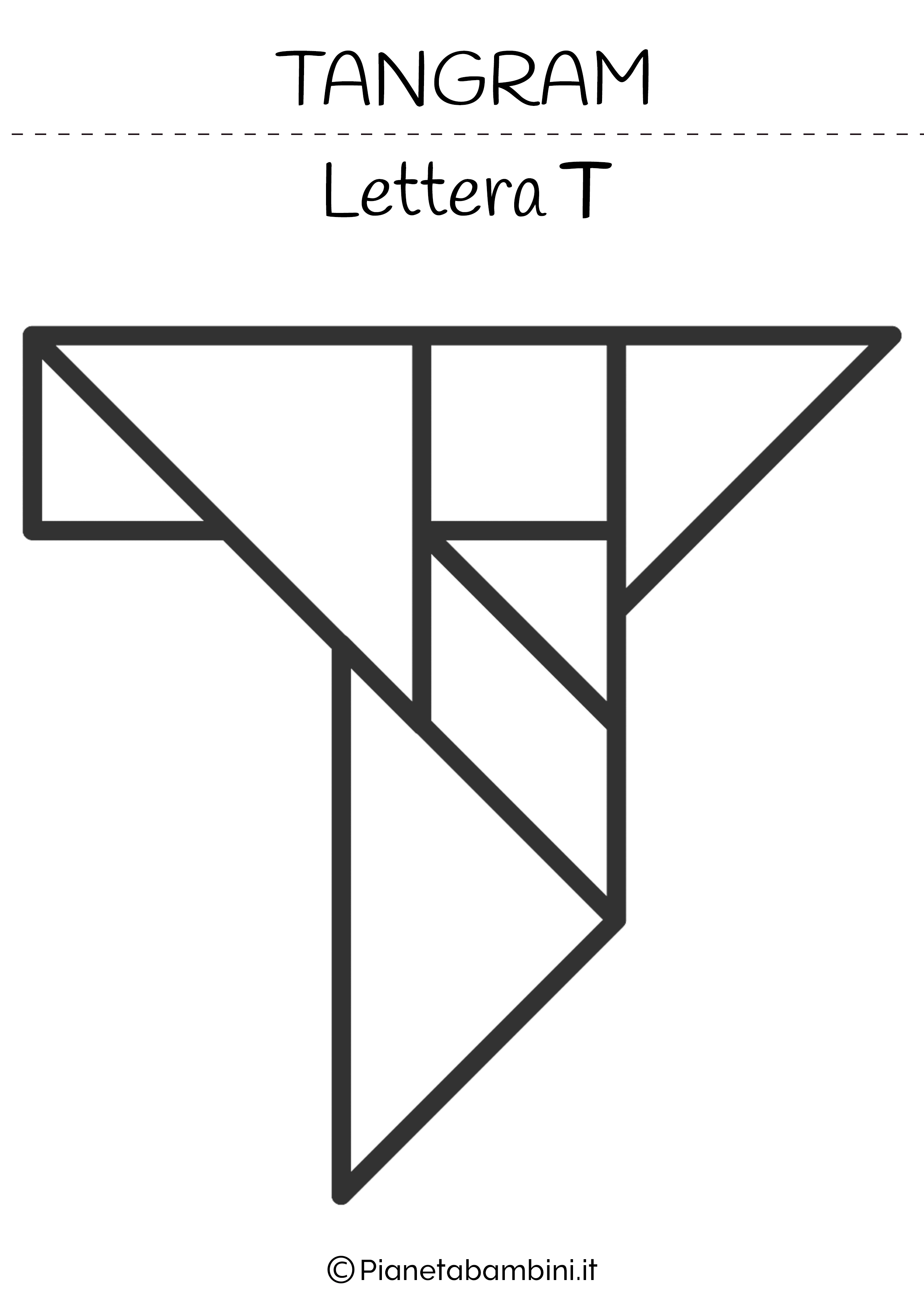 Tangram Lettera T da stampare