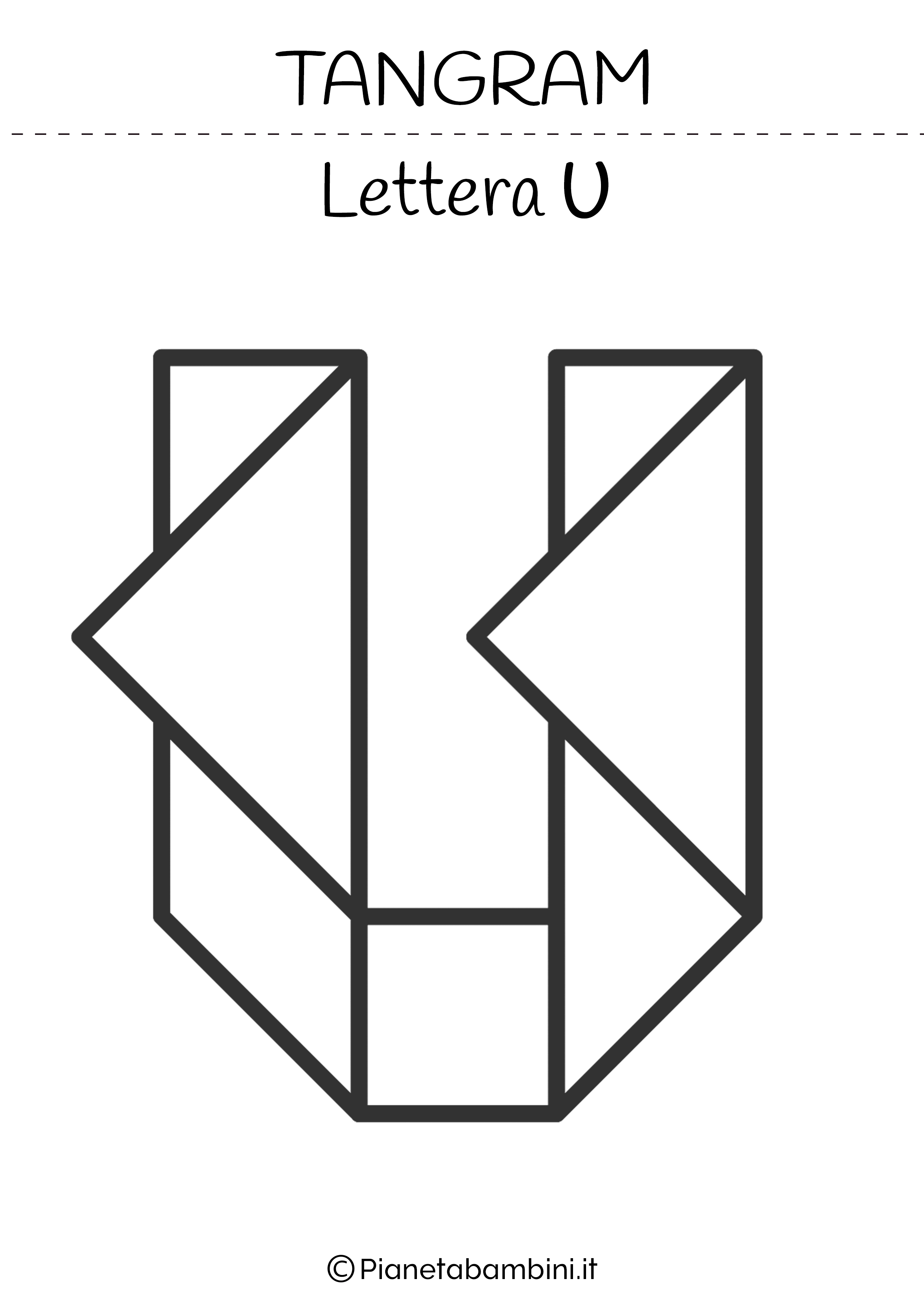 Tangram Lettera U da stampare