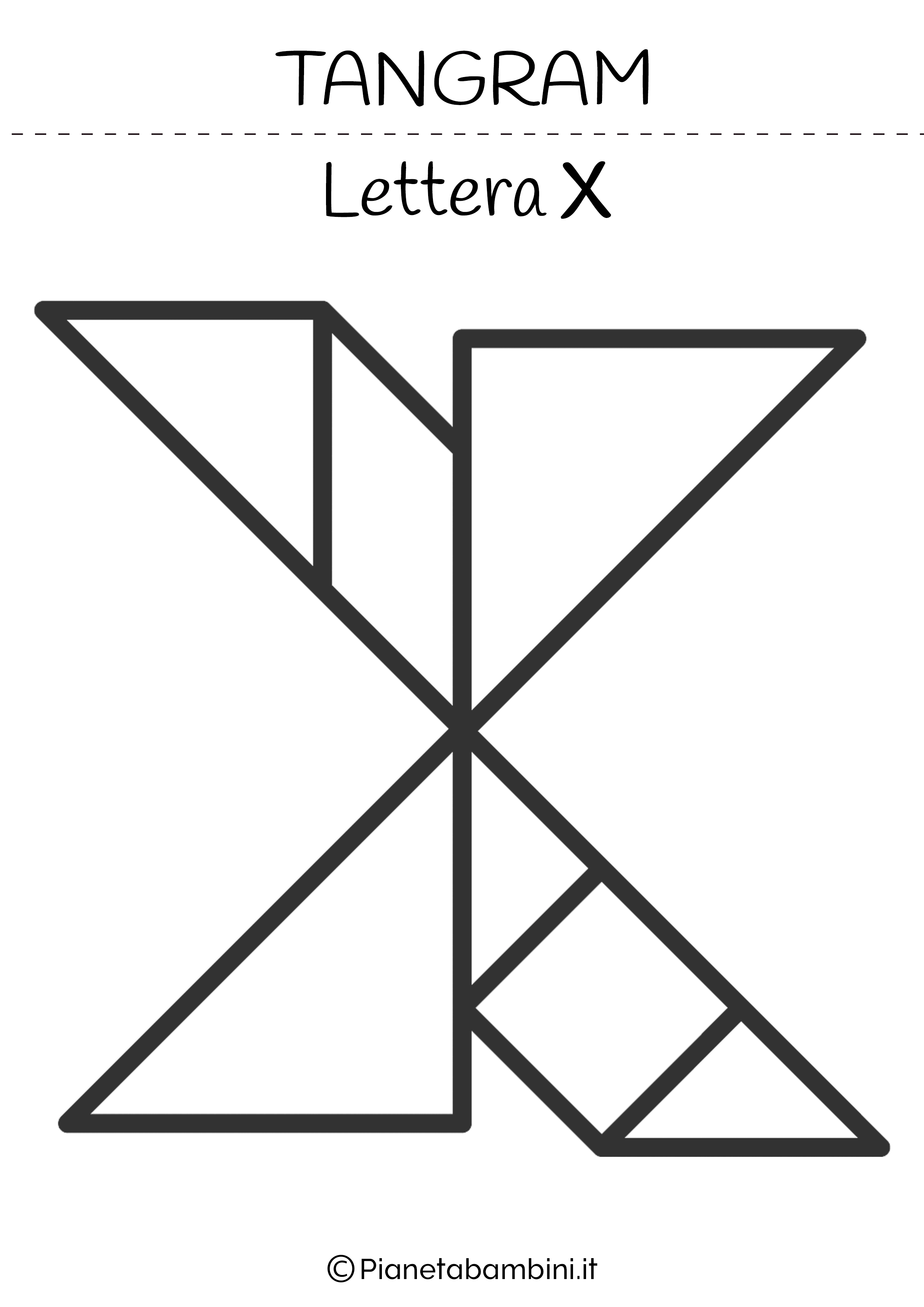 Tangram Lettera X da stampare