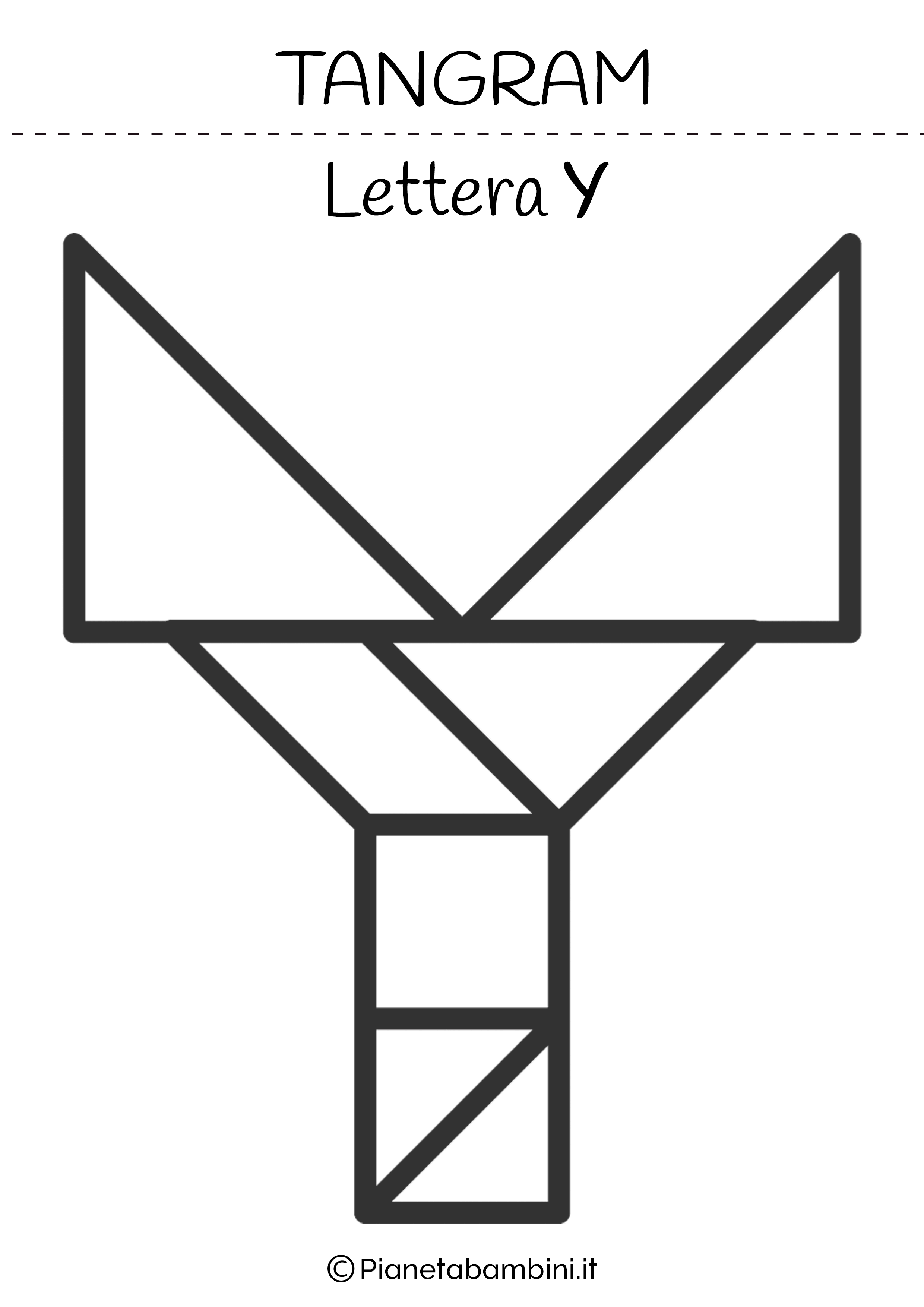 Tangram Lettera Y da stampare