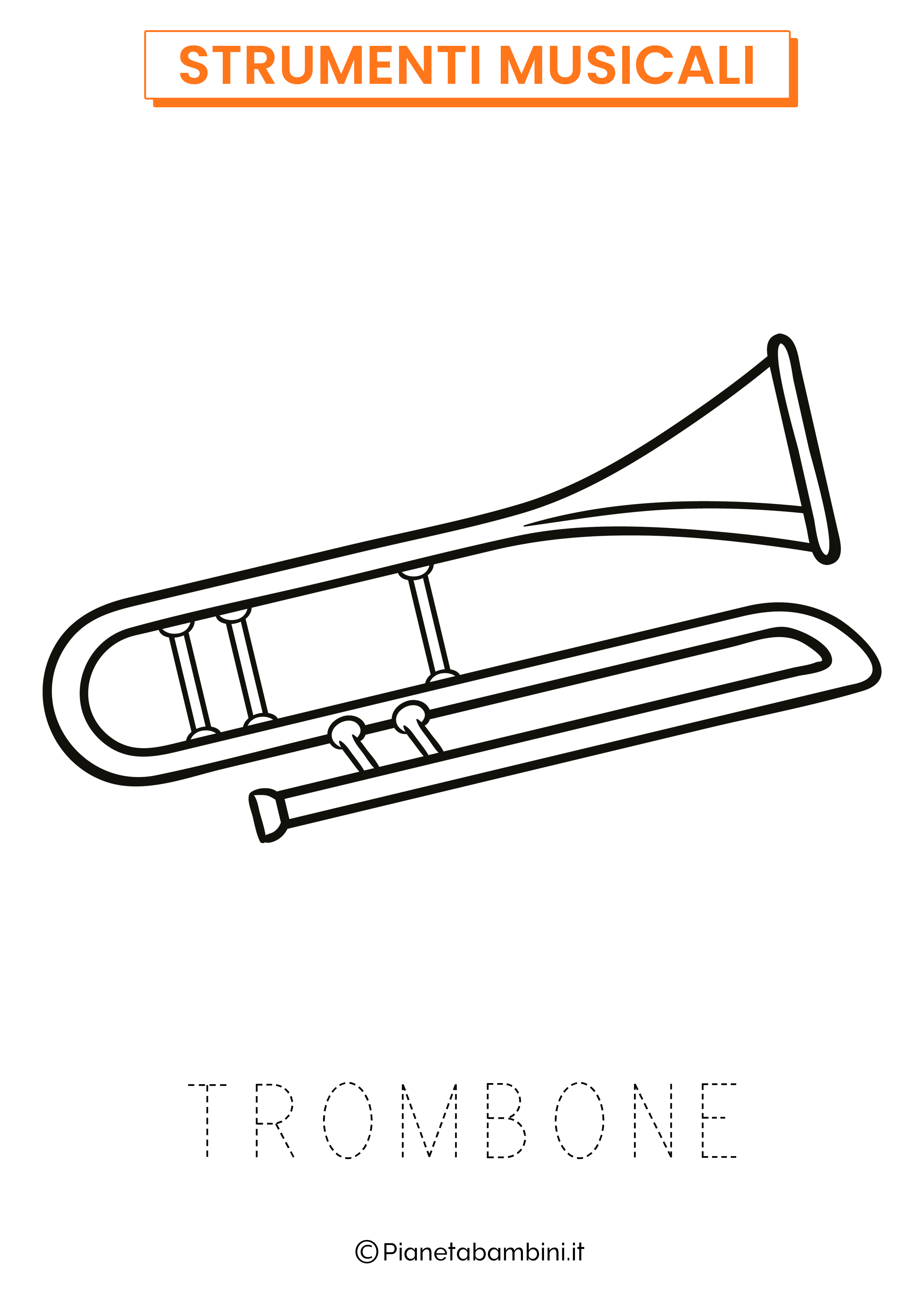 Disegno di trombone da colorare