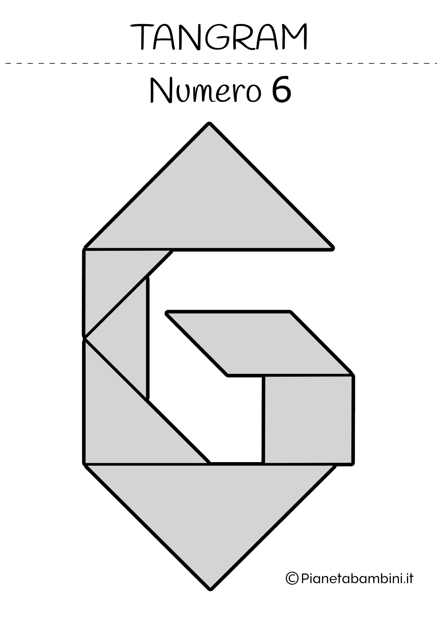 Tangram: I Numeri da 0 a 9 da Stampare | PianetaBambini.it