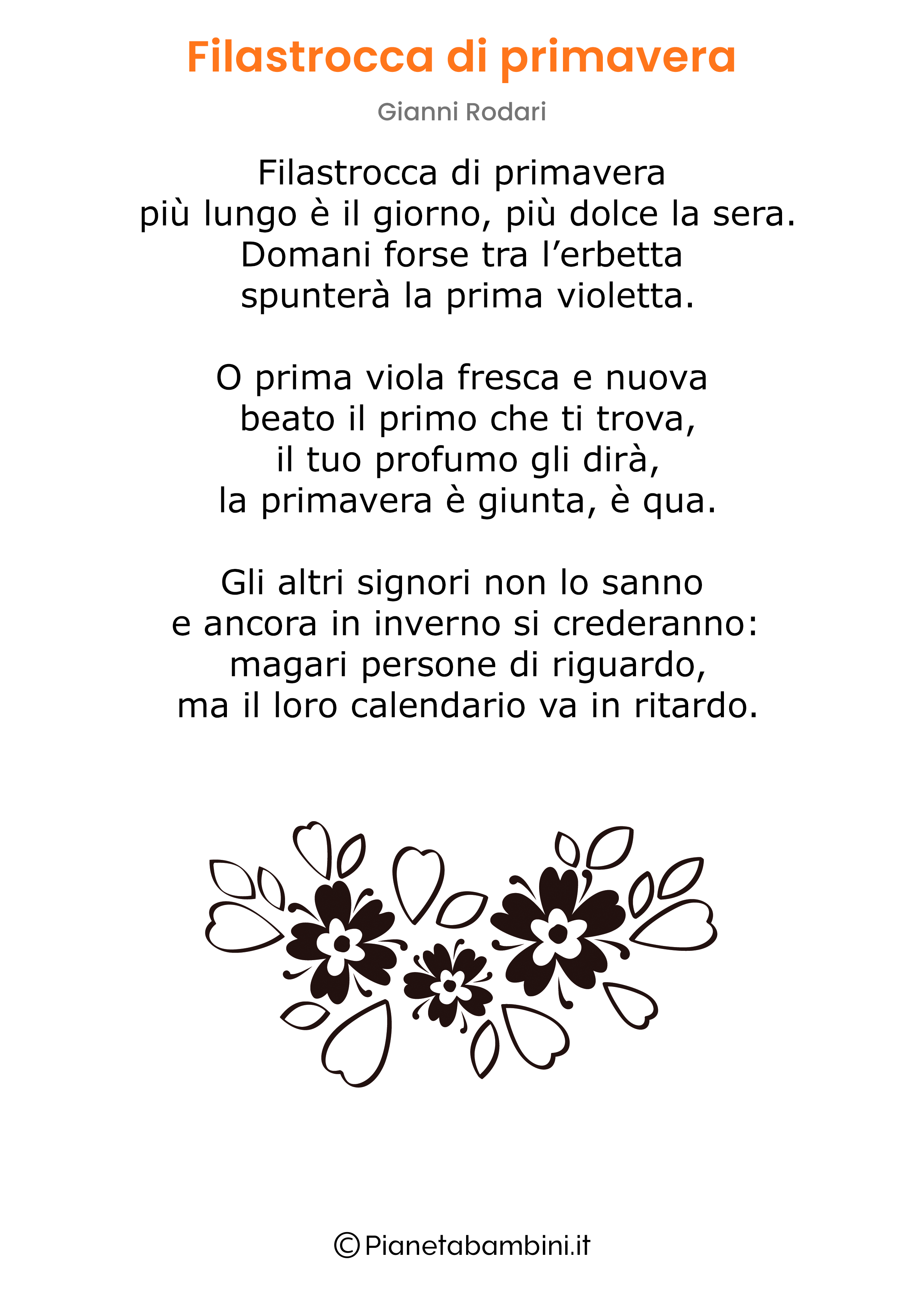 Poesia primavera Gianni Rodari da stampare 01