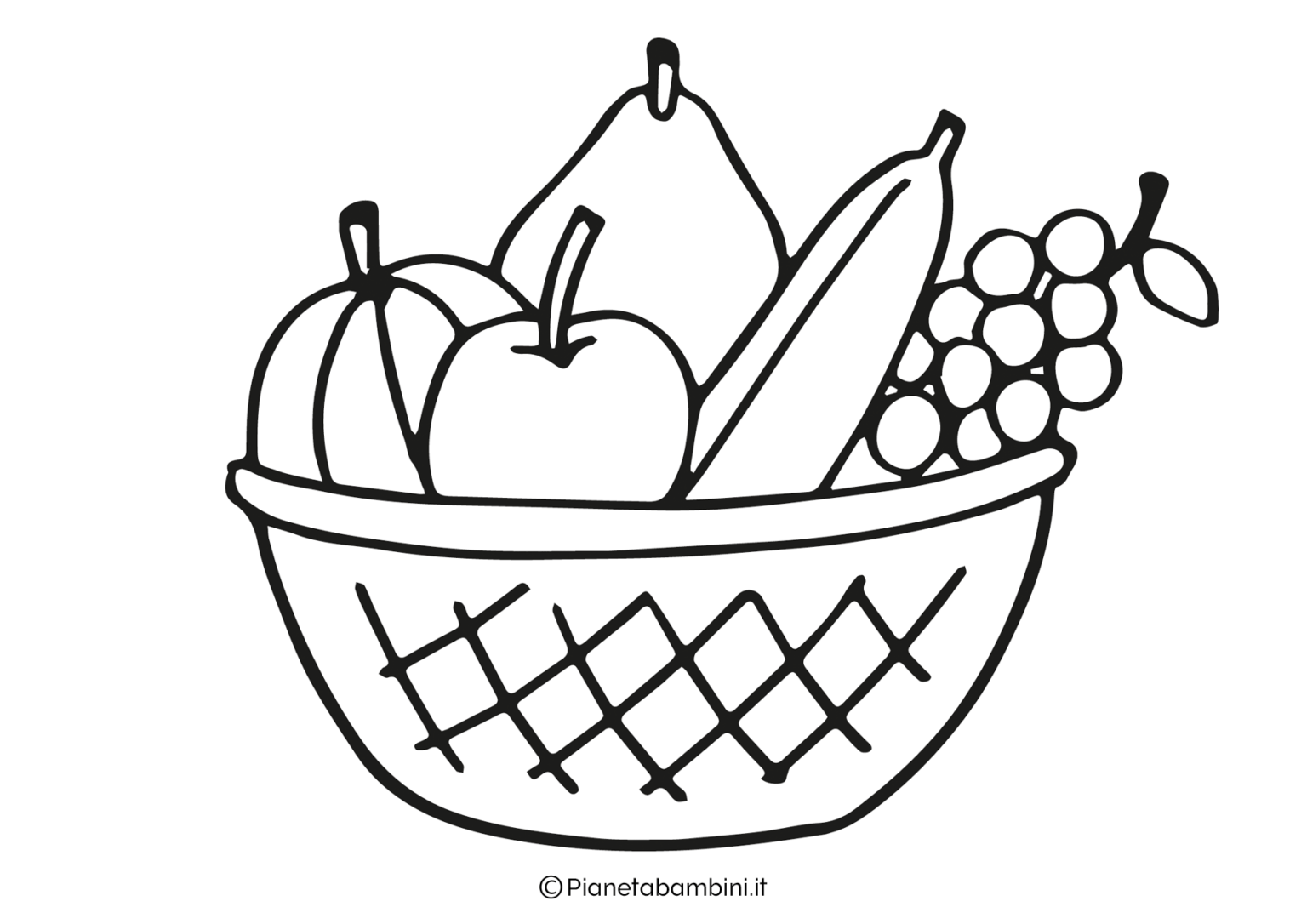 12 Disegni Di Cesti Di Frutta Da Colorare PianetaBambini it
