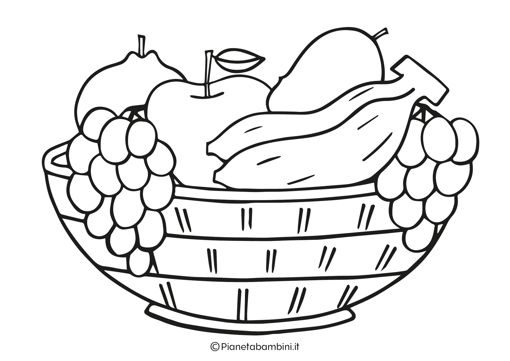 12 Disegni Di Cesti Di Frutta Da Colorare PianetaBambini it