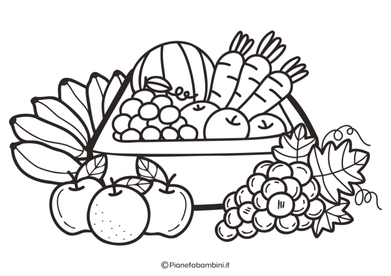 12 Disegni Di Cesti Di Frutta Da Colorare PianetaBambini it