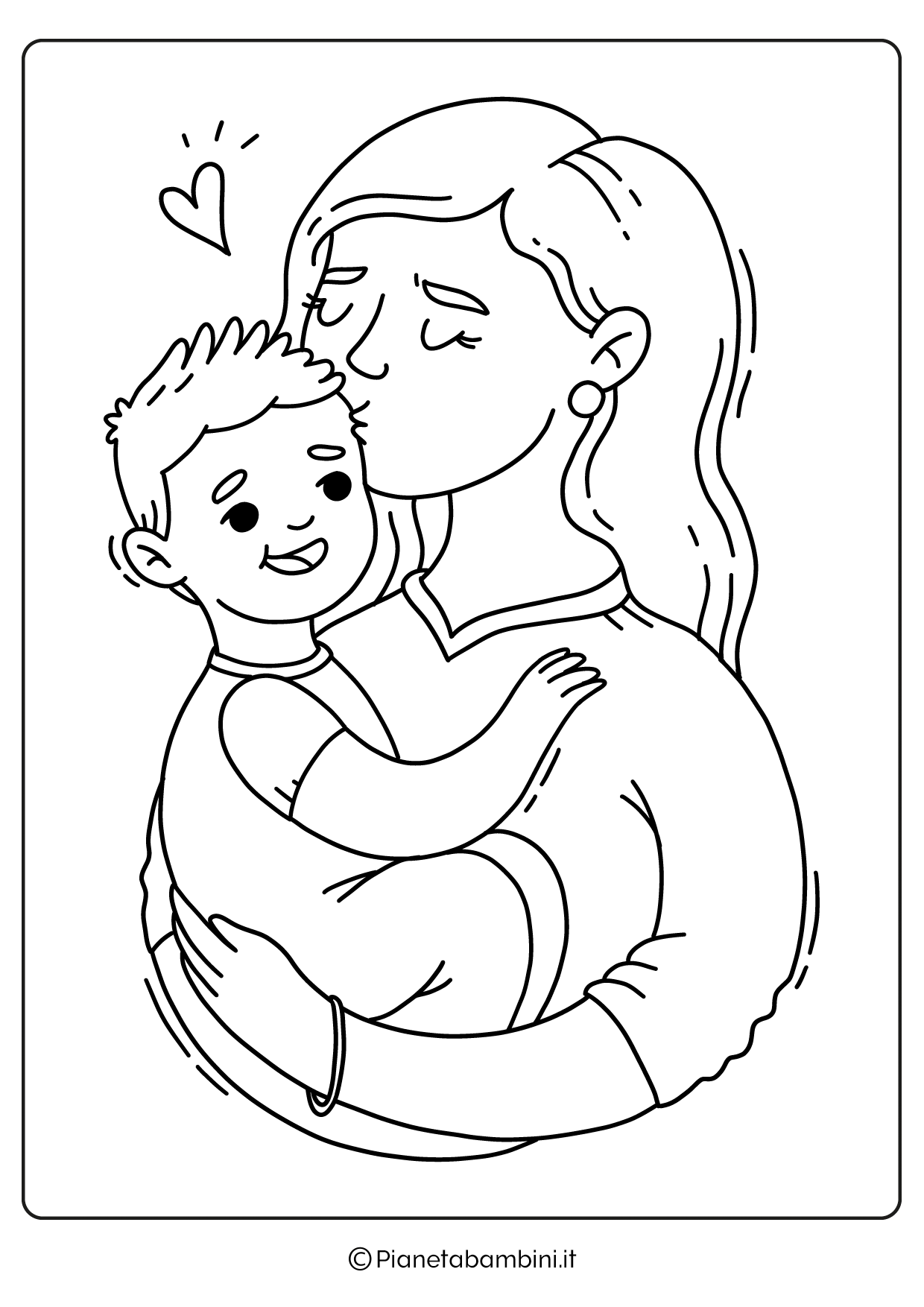 Illustrazione Festa della Mamma da colorare 34