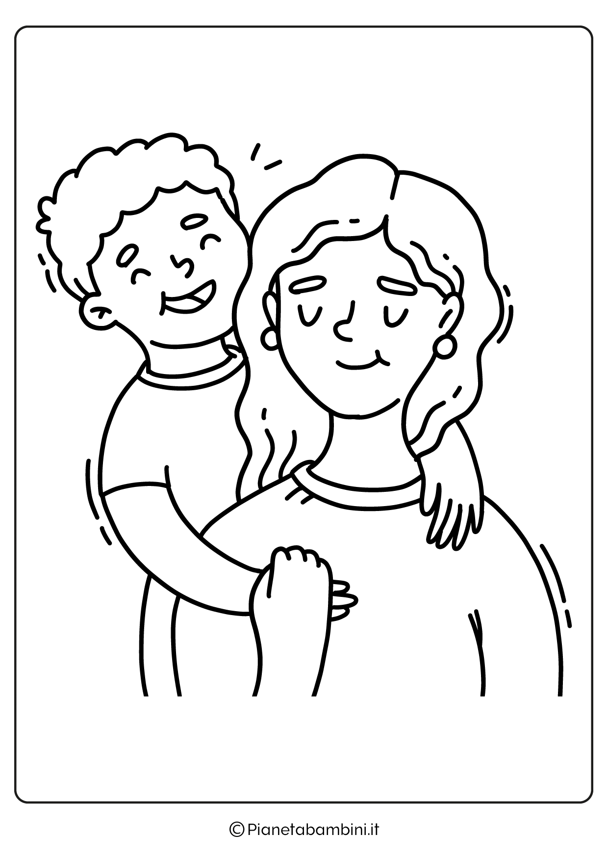 Illustrazione Festa della Mamma da colorare 35