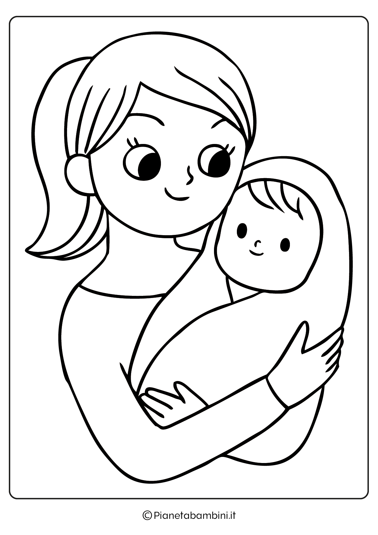 Illustrazione Festa della Mamma da colorare 38