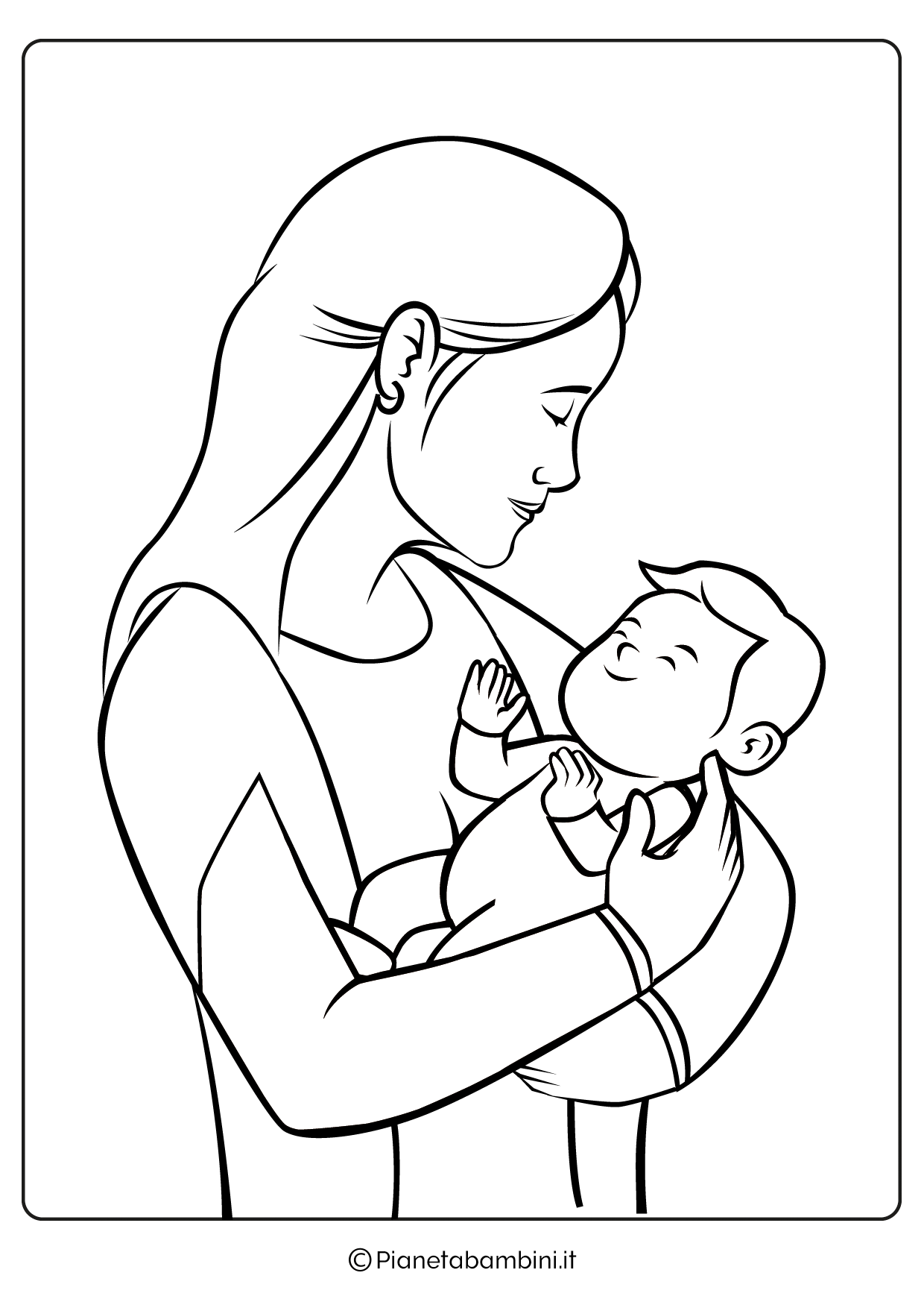 Illustrazione Festa della Mamma da colorare 42
