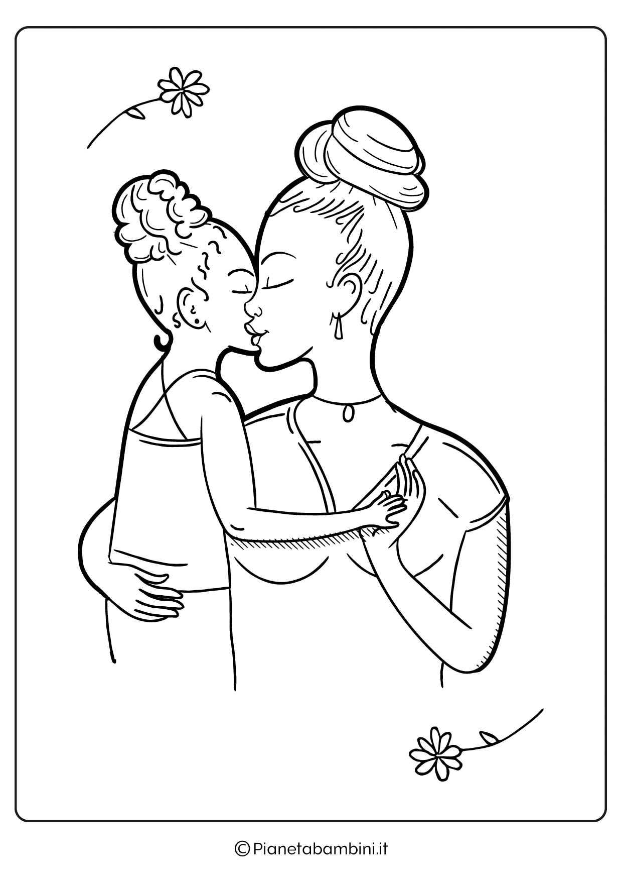 Illustrazione Festa della Mamma da colorare 43