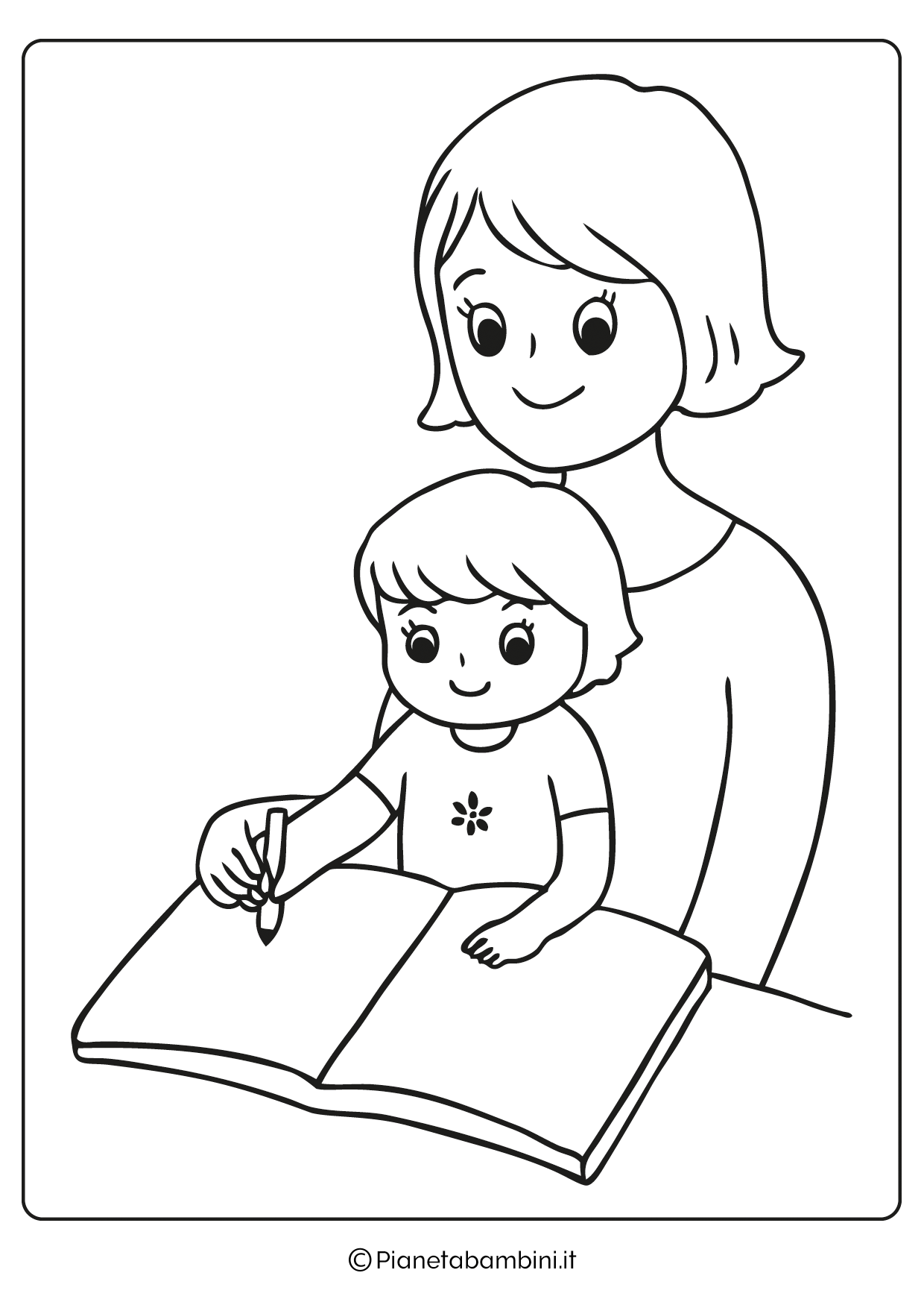Illustrazione Festa della Mamma da colorare 48