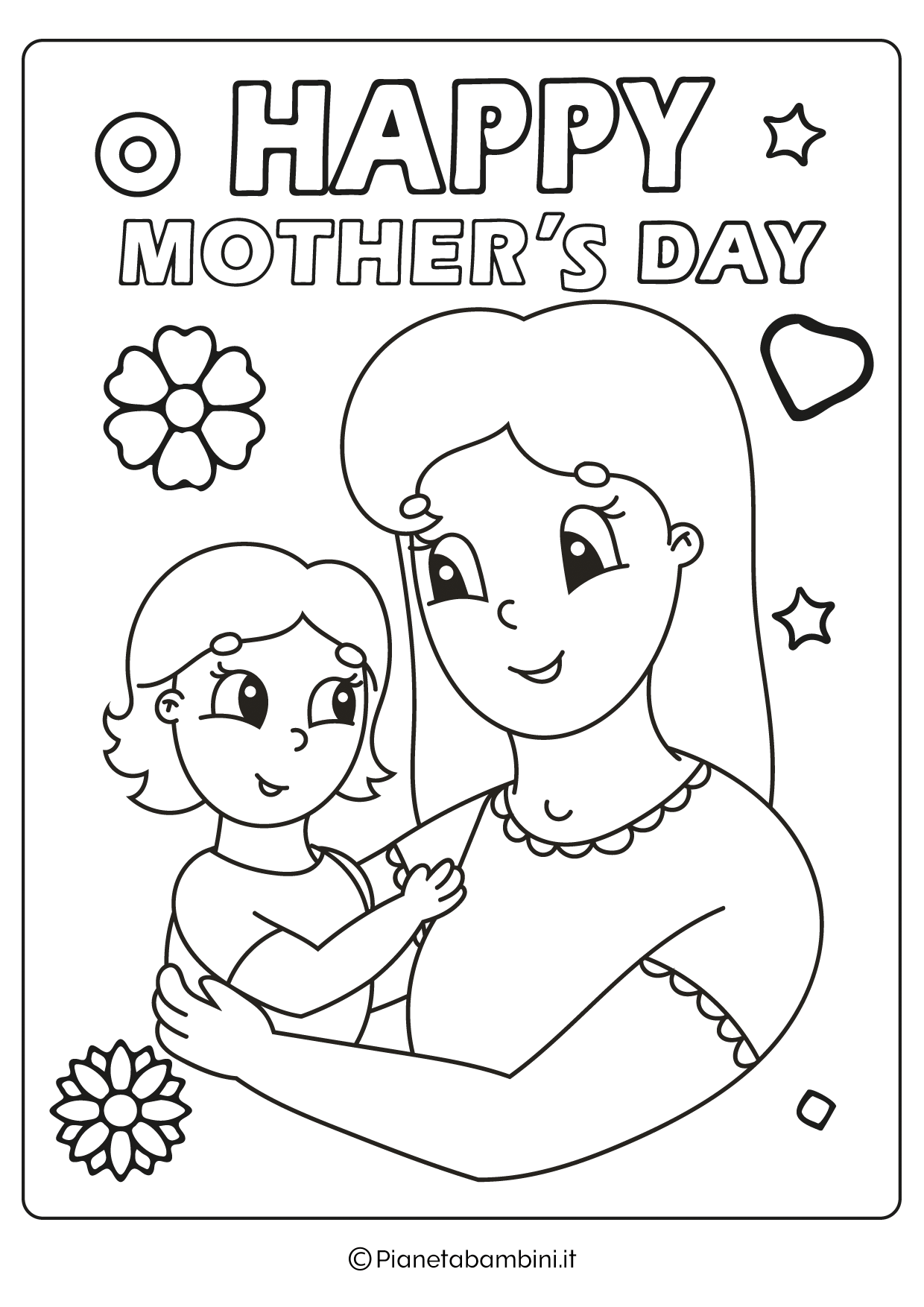 Illustrazione Festa della Mamma da colorare 58