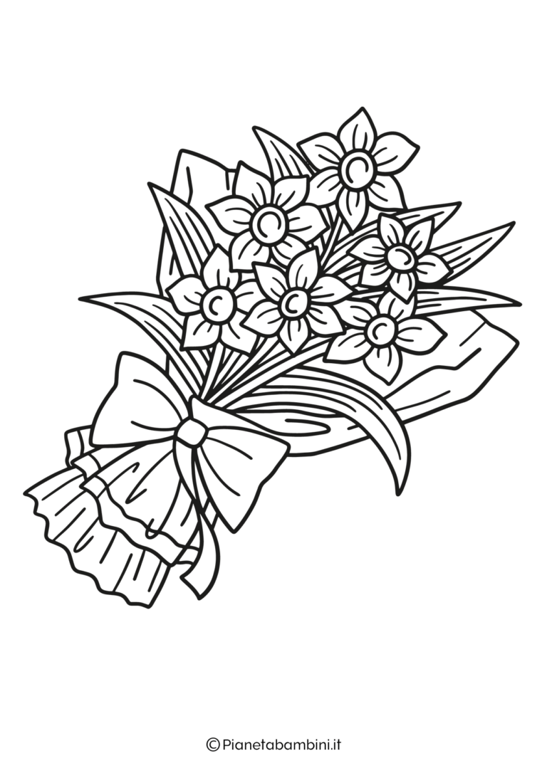 Disegni Di Mazzi Di Fiori Da Colorare PianetaBambini it