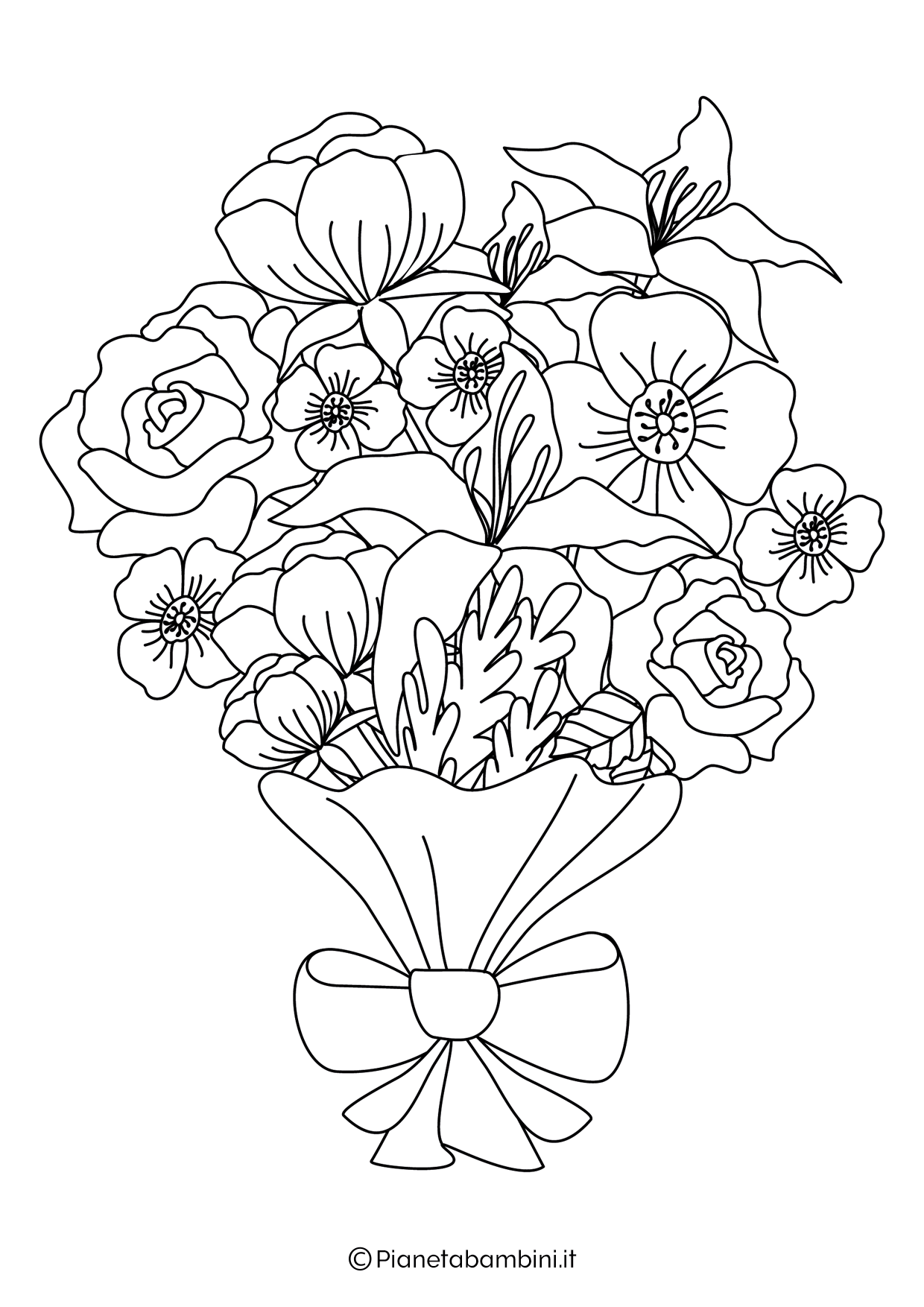 Mazzo di fiori da stampare e colorare 05