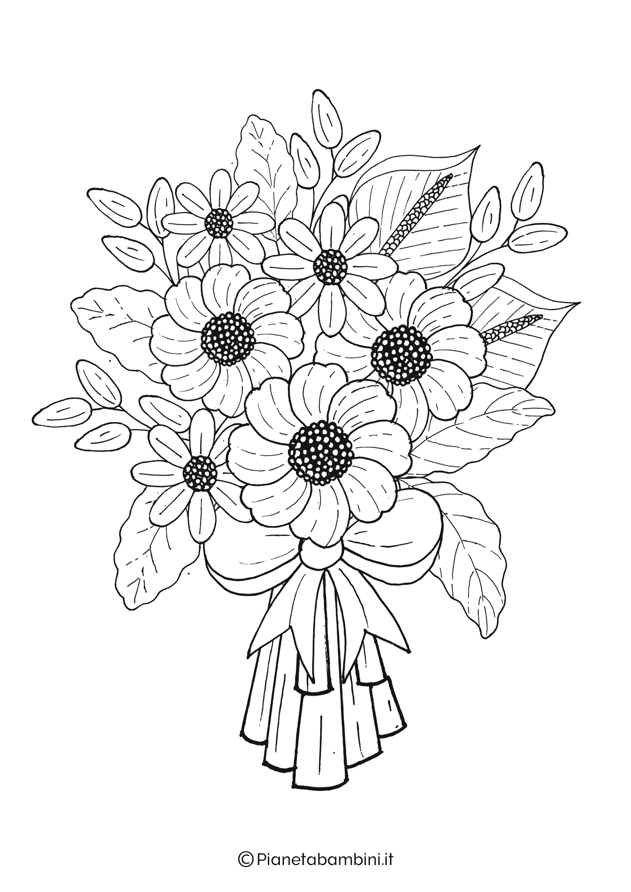 Mazzo di fiori da stampare e colorare 08