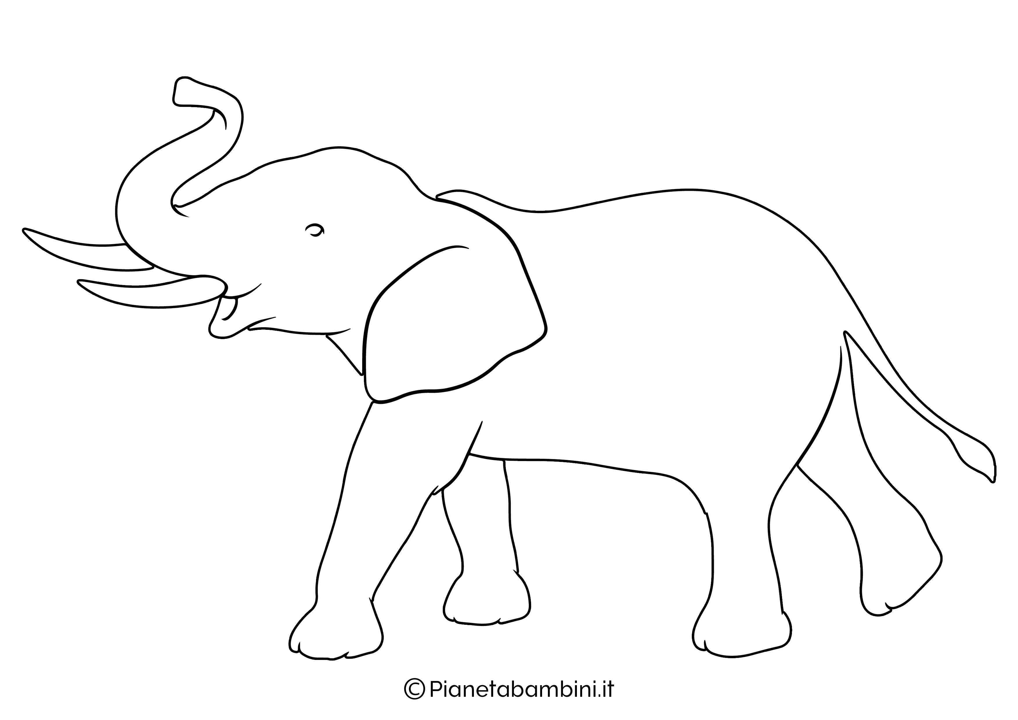 Sagoma elefante grande da stampare 04
