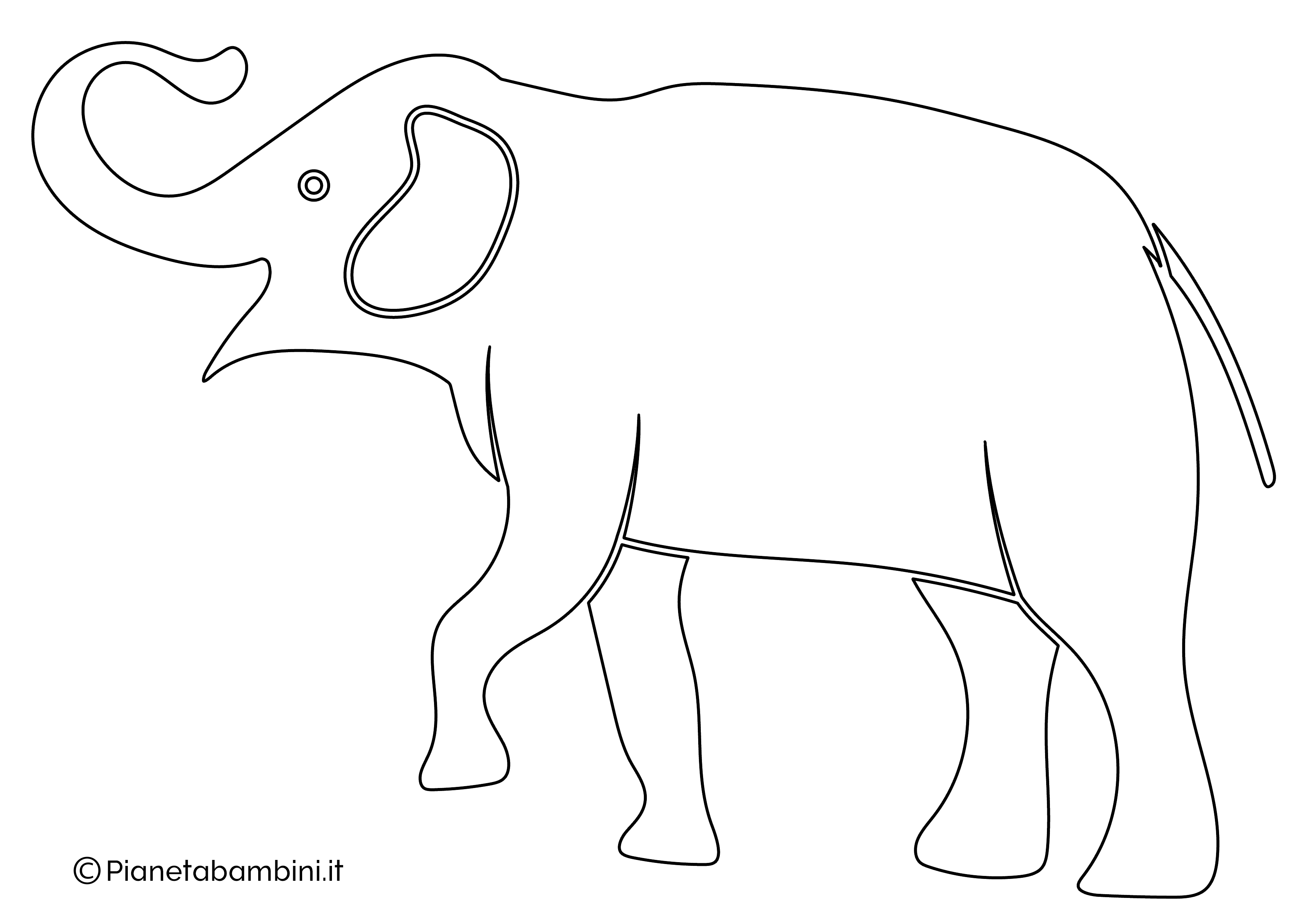 Sagoma elefante grande da stampare 06