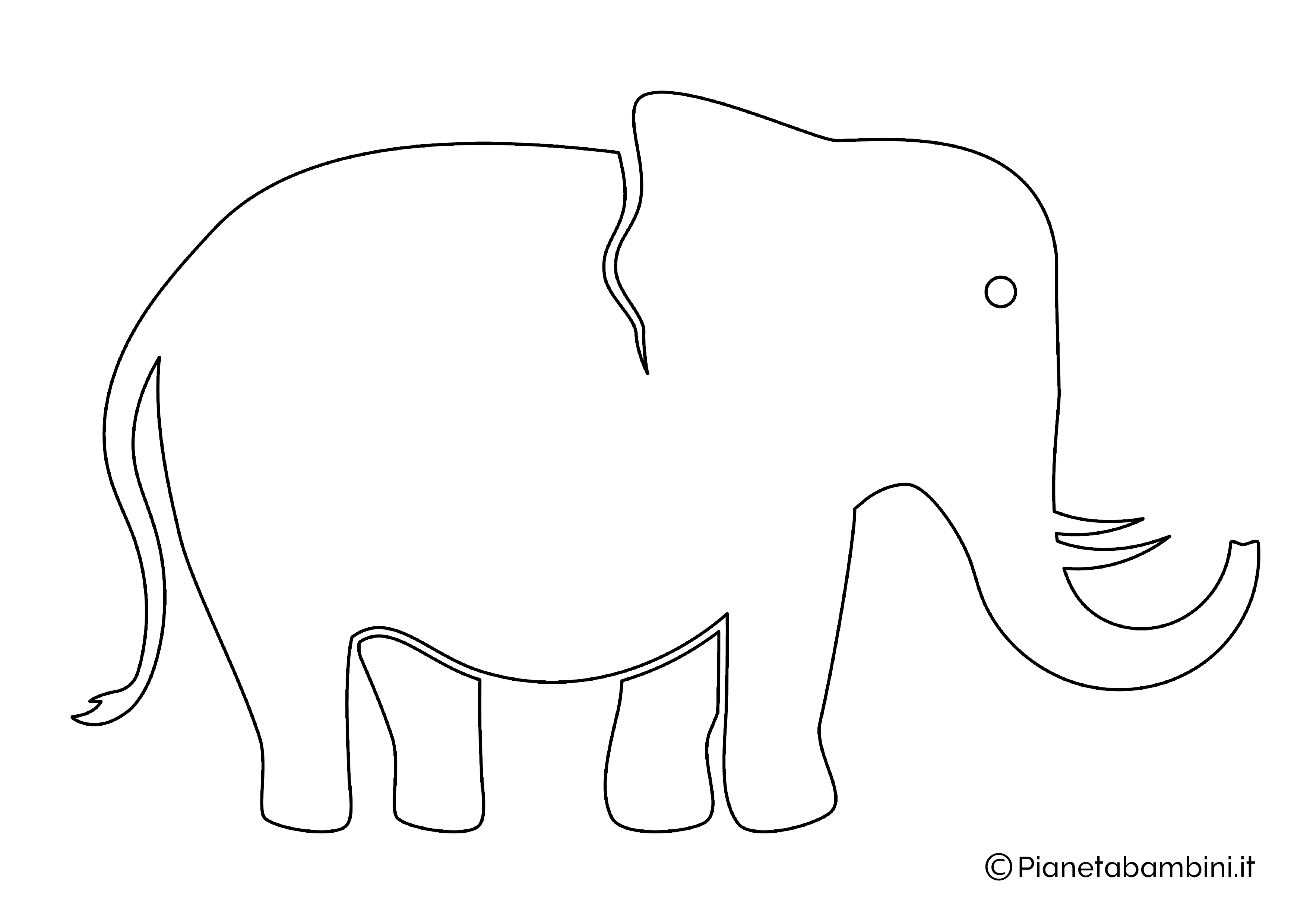 Sagoma elefante grande da stampare 12