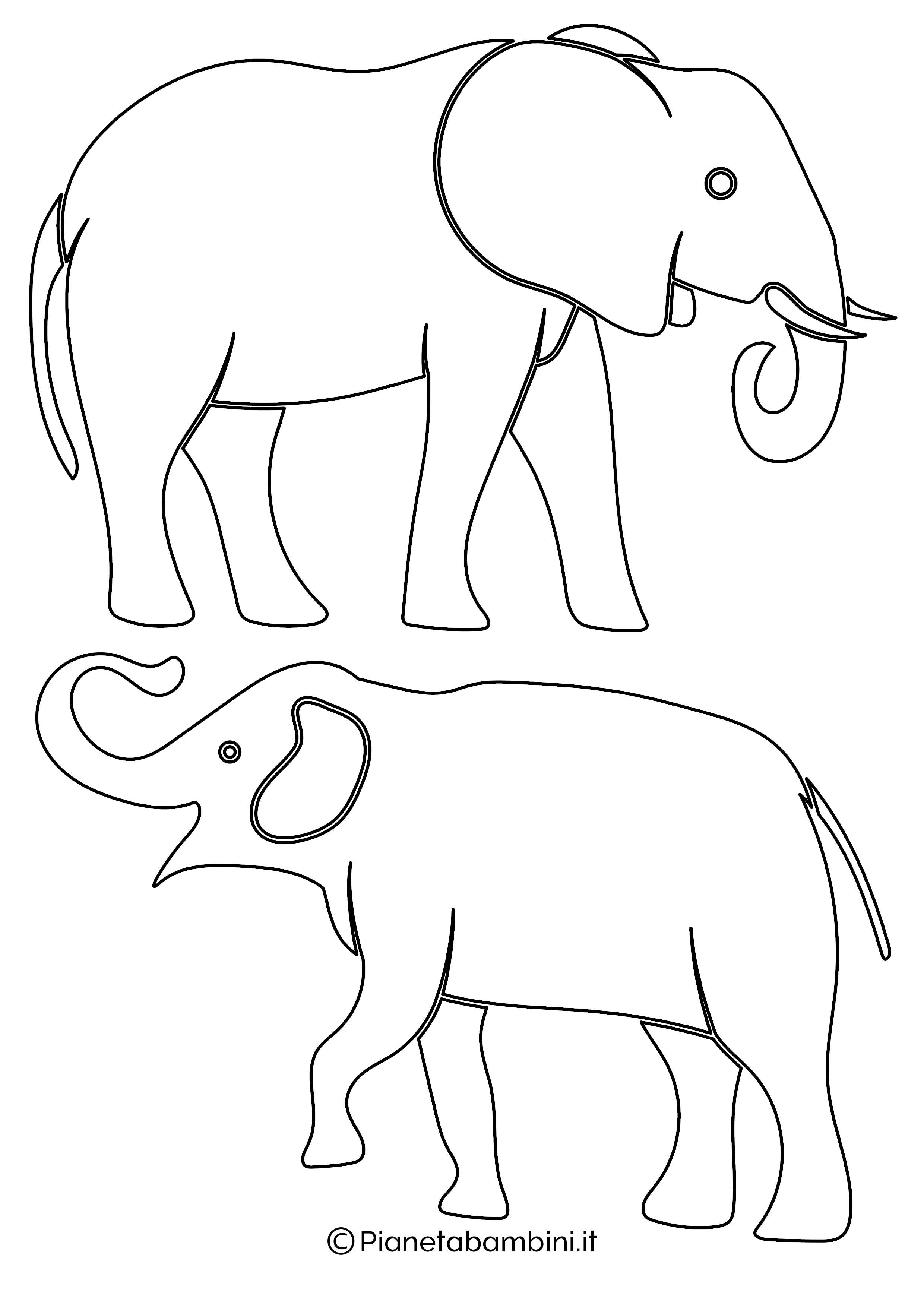 Sagoma elefante medie da stampare 03