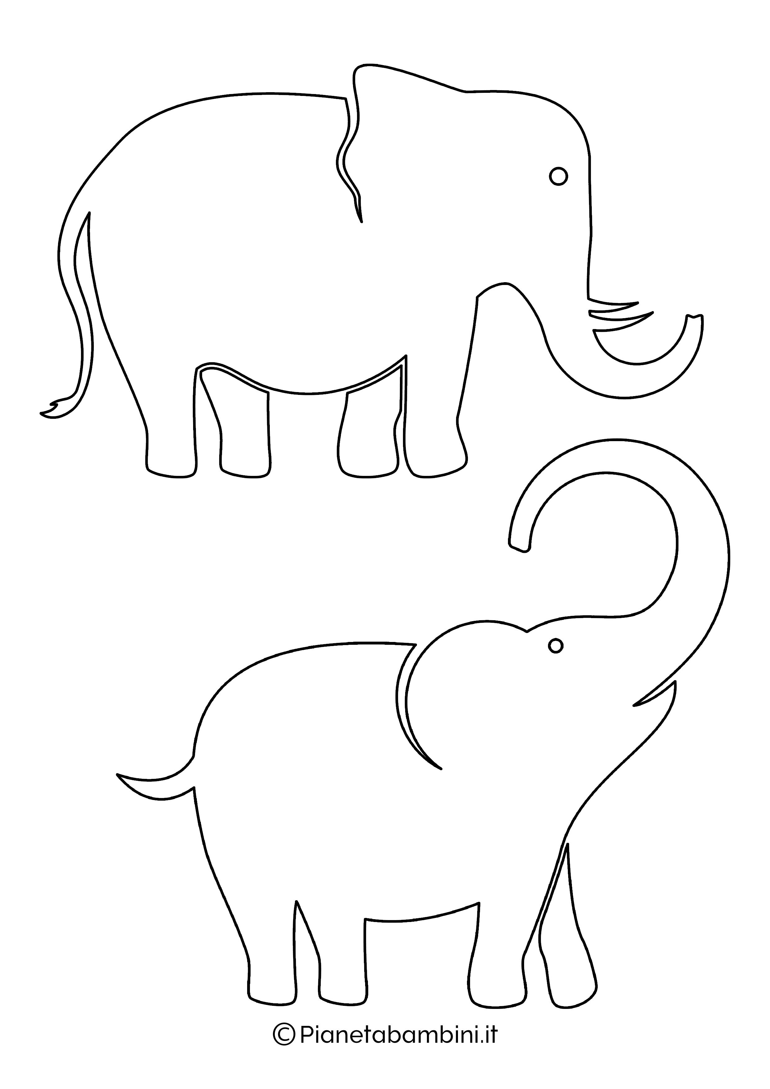 Sagoma elefante medie da stampare 06