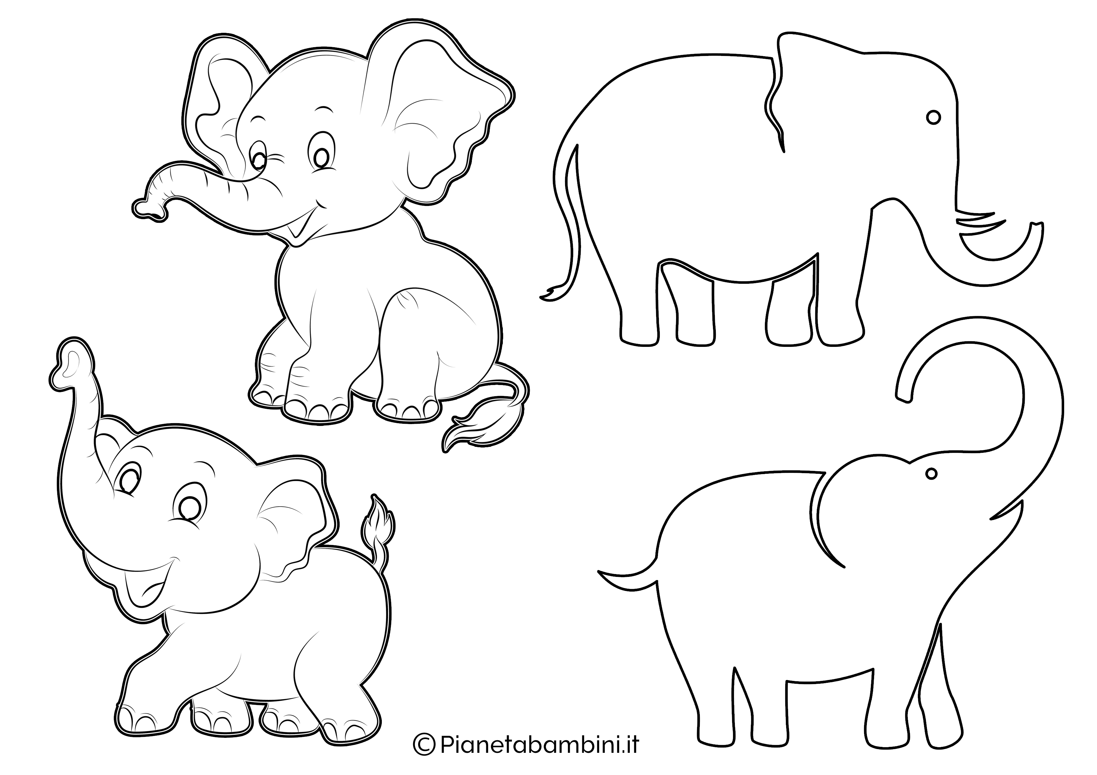 Sagoma elefante piccole da stampare 03