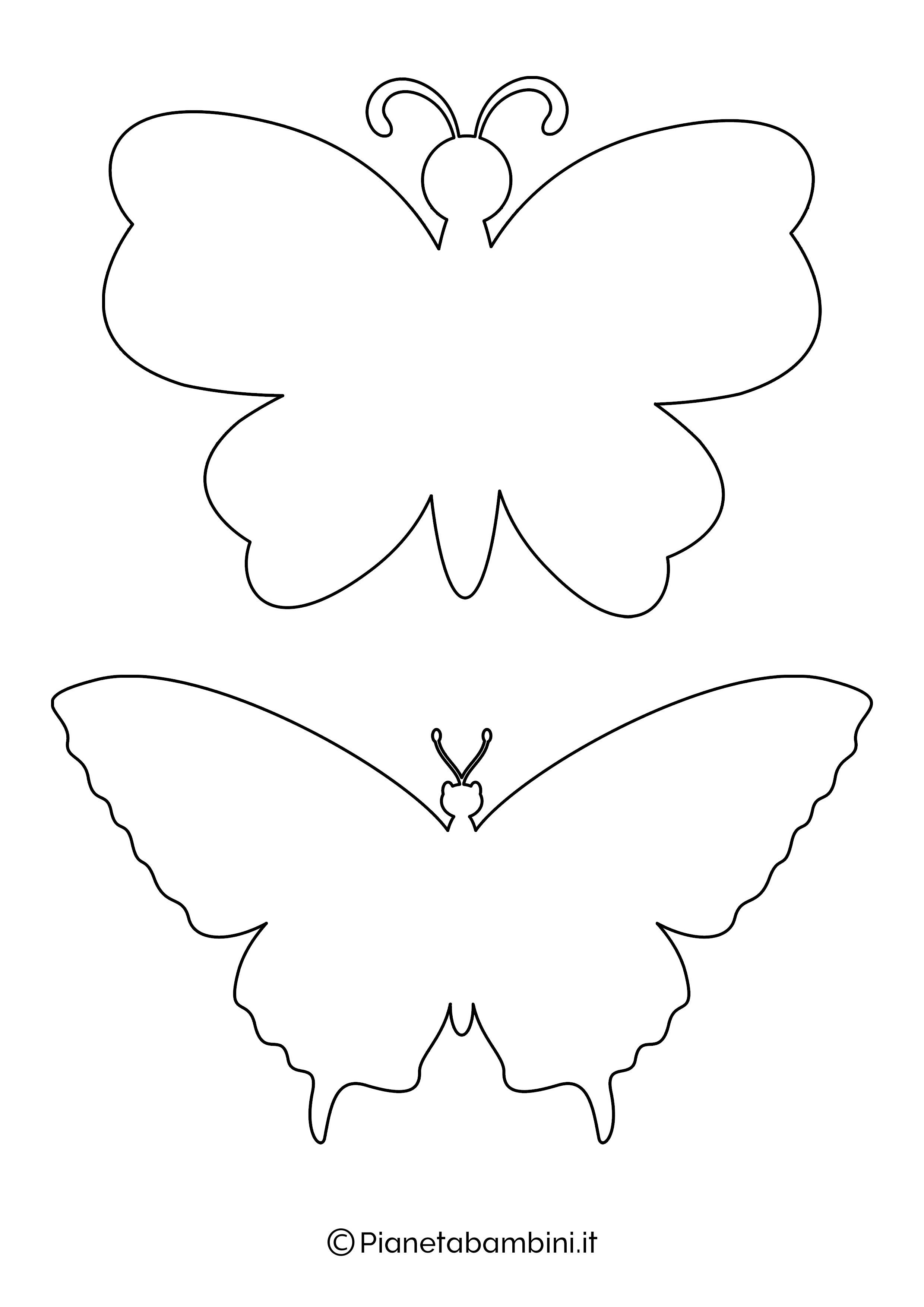 Sagome di farfalle medie da stampare e ritagliare 02