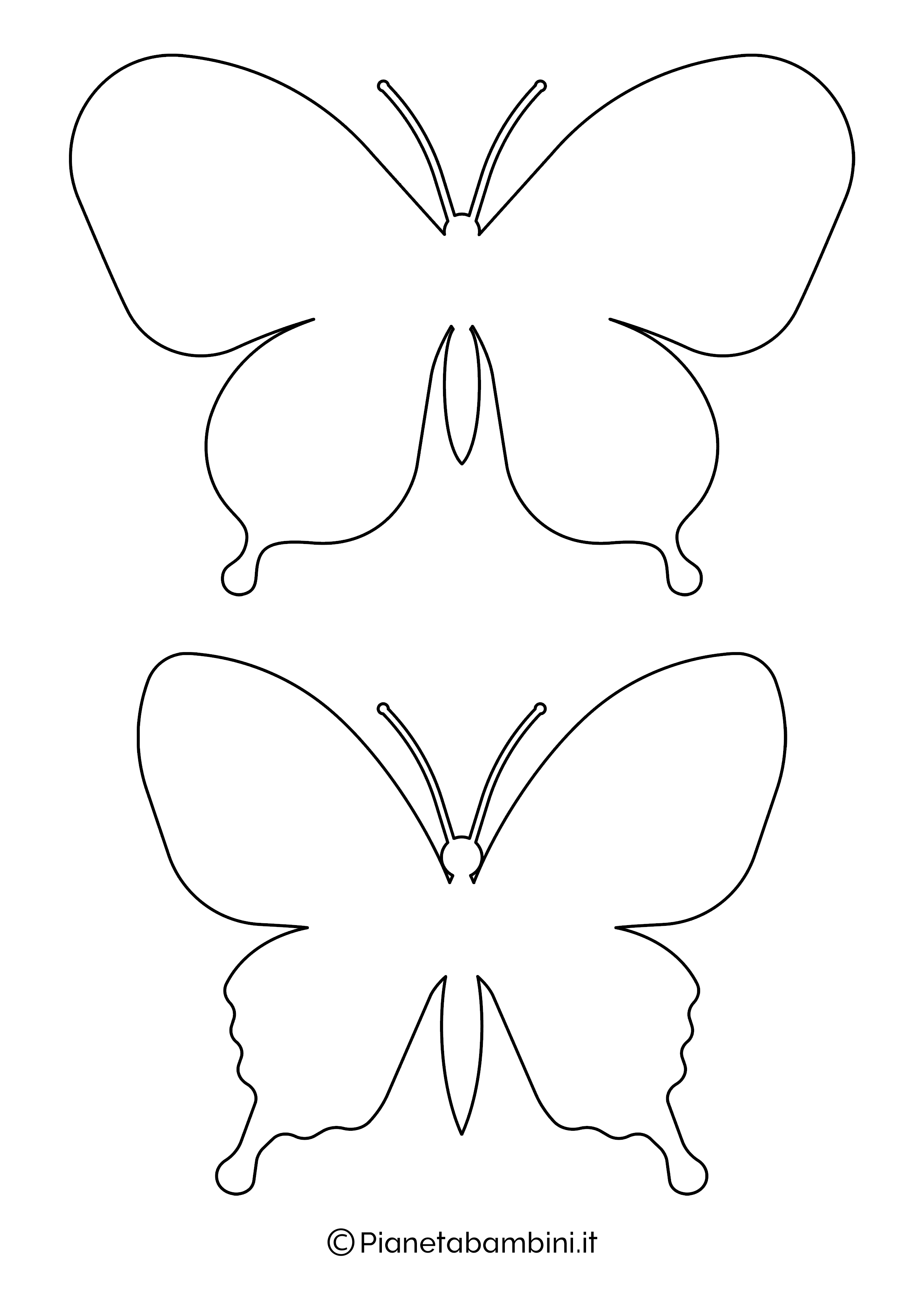 Sagome di farfalle medie da stampare e ritagliare 04