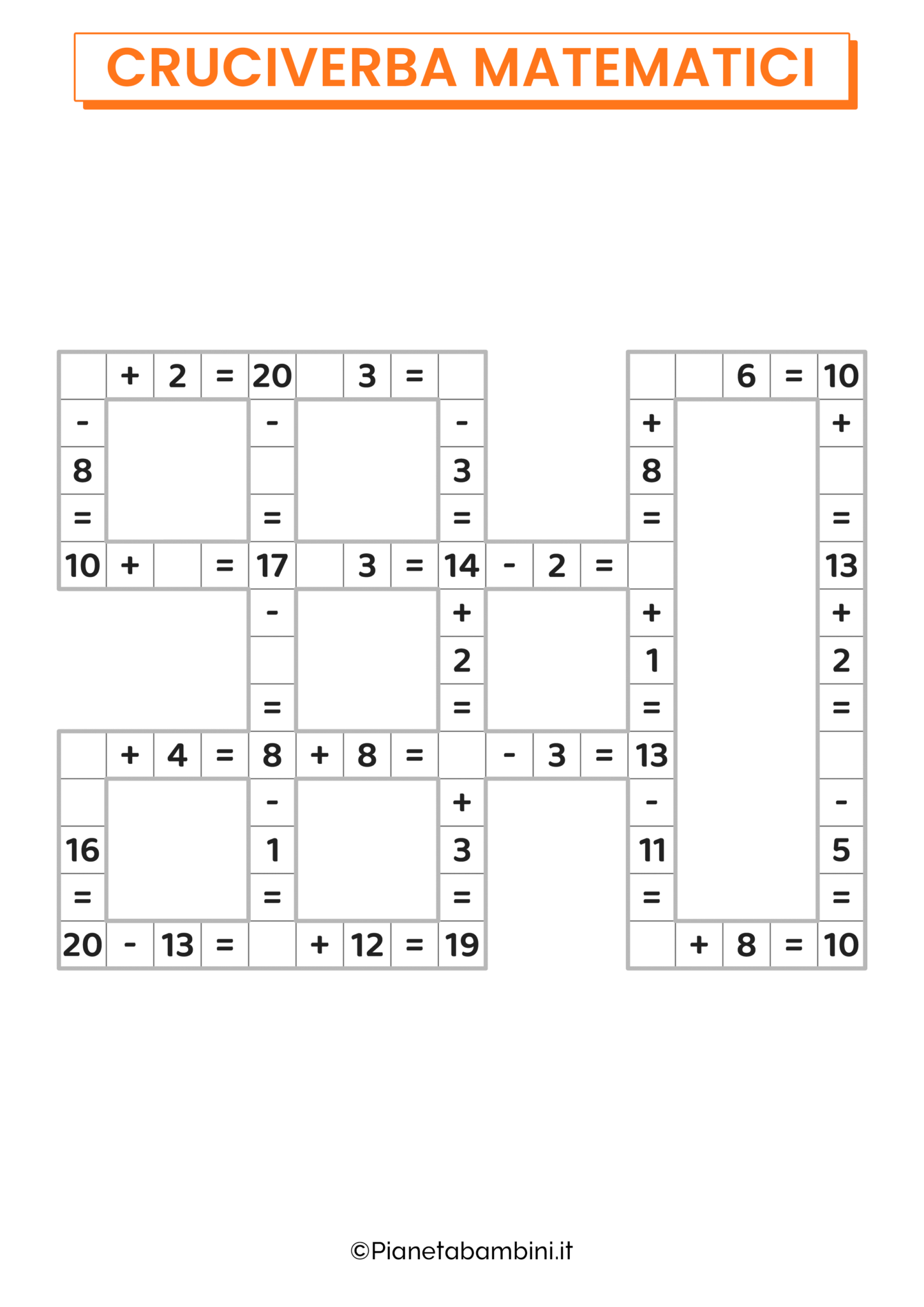 il quadrato di 20 cruciverba