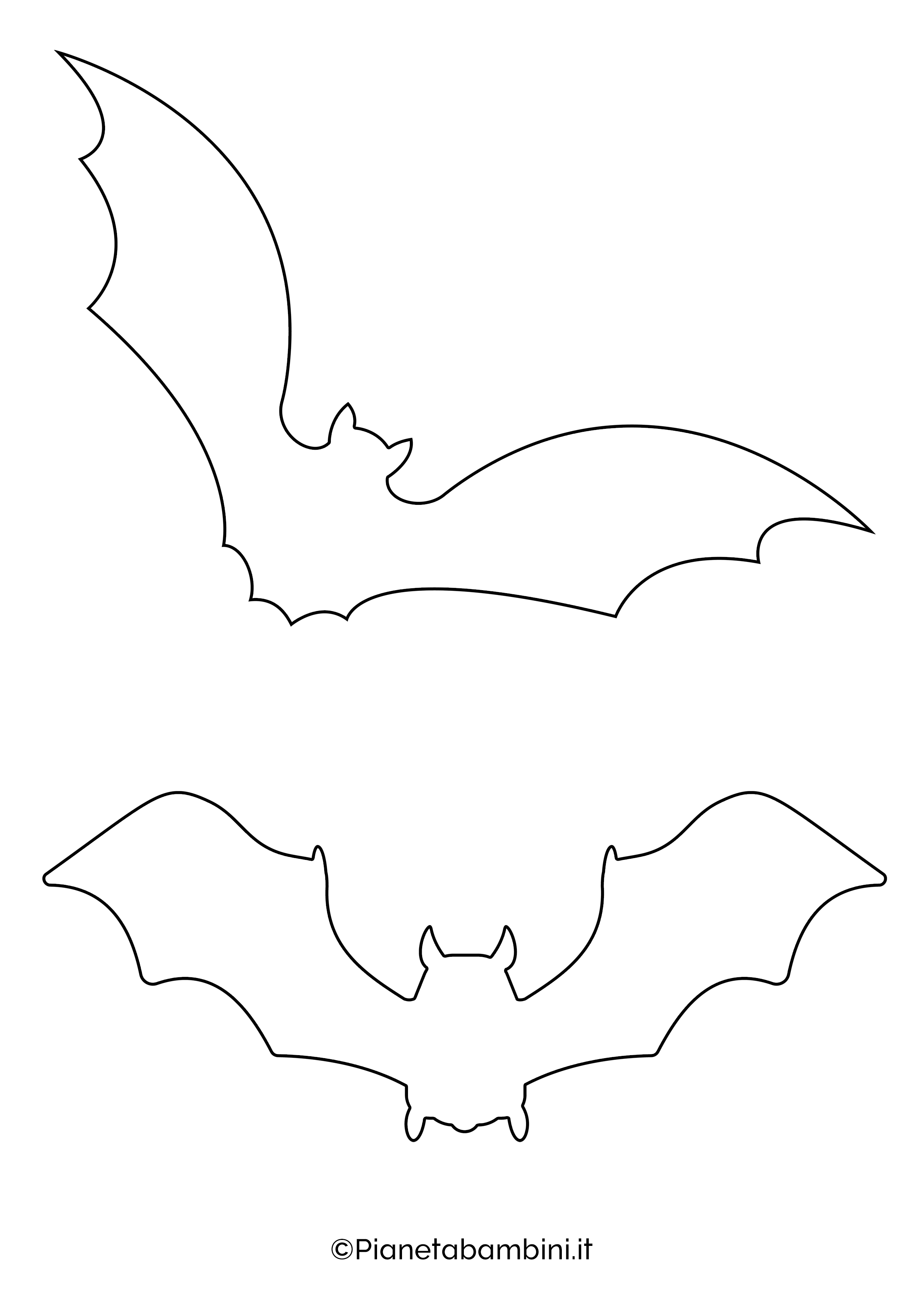 Sagome medie di pipistrelli da ritagliare 1