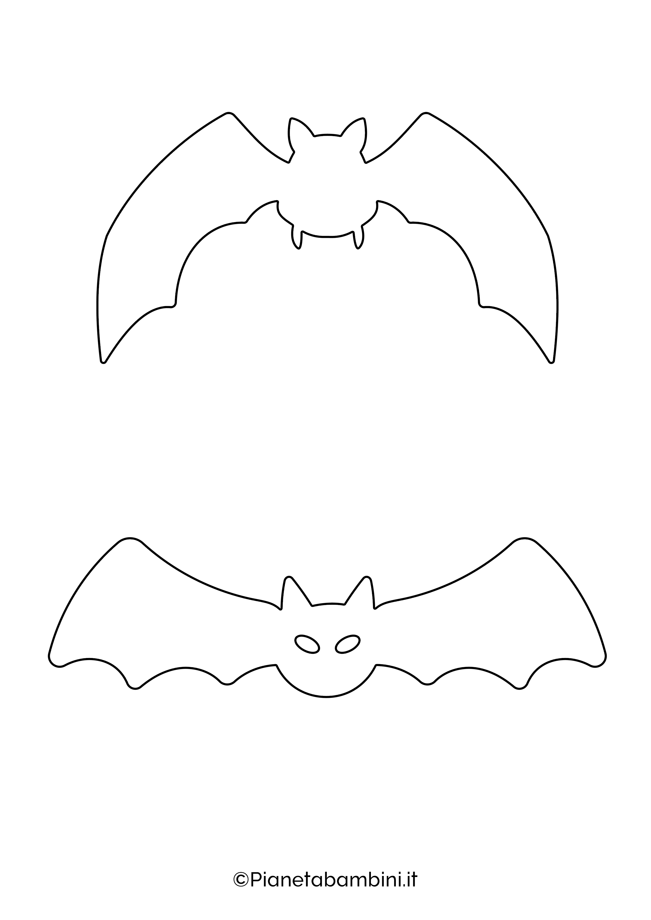 Sagome medie di pipistrelli da ritagliare 2