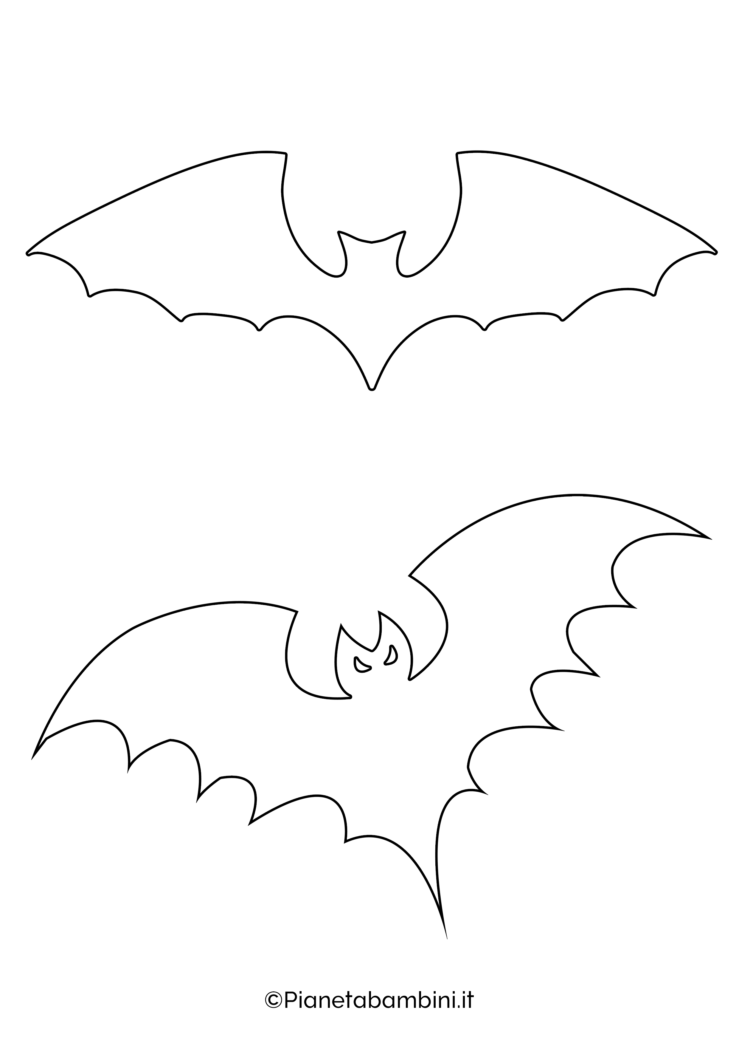 Sagome medie di pipistrelli da ritagliare 3
