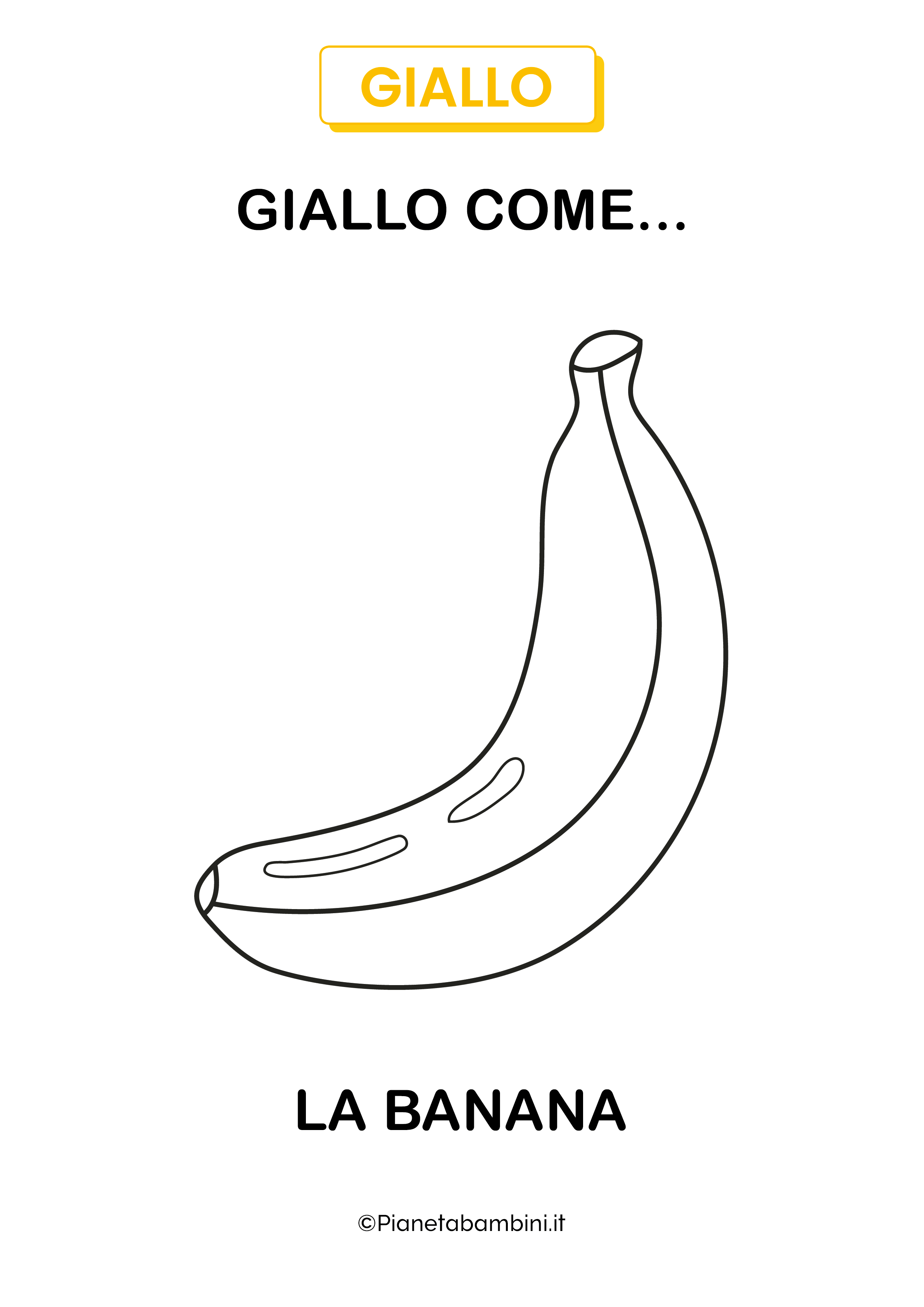 Schede Didattiche Sul Colore Giallo PianetaBambini it