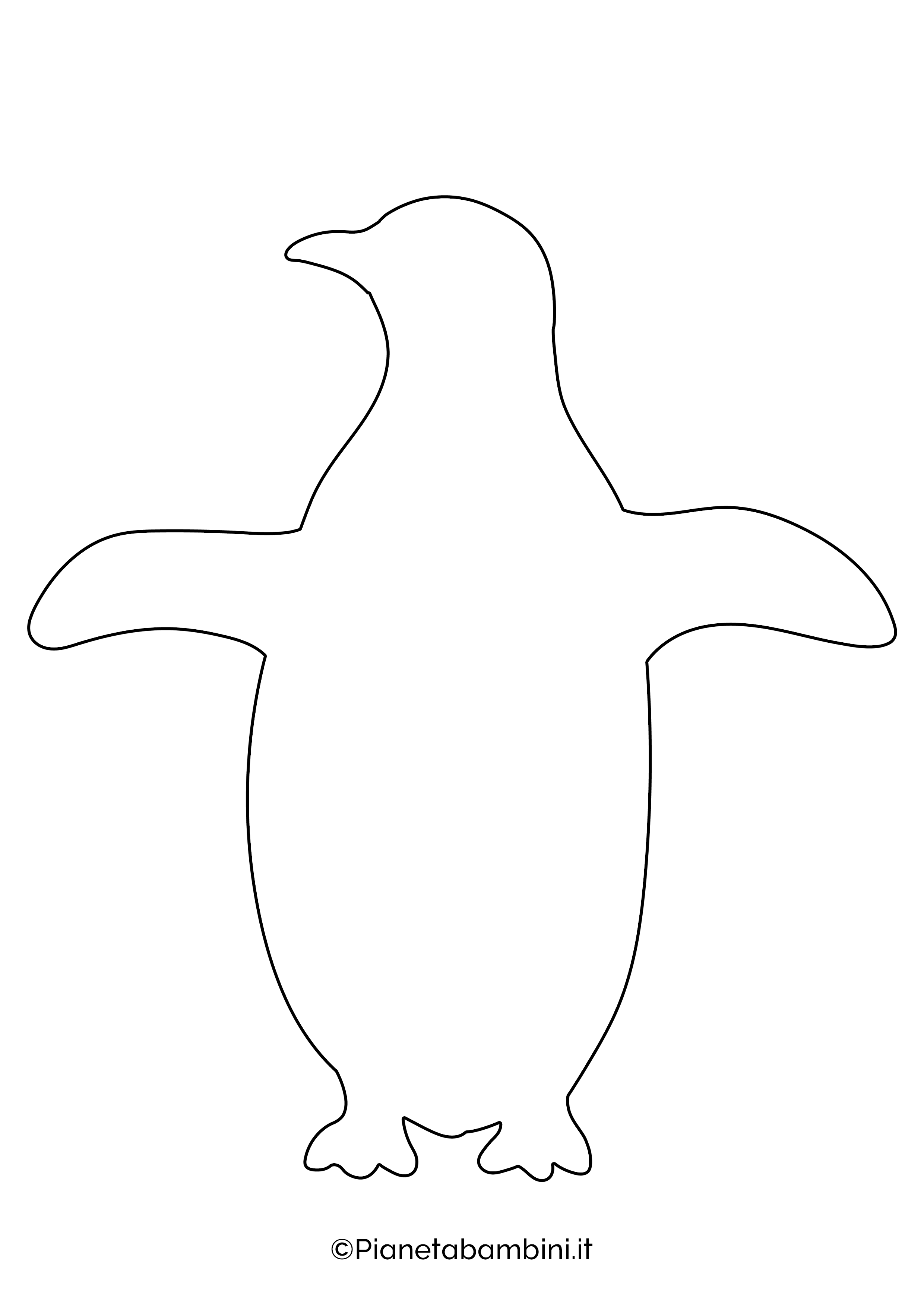 Sagoma pinguino grande da stampare 02