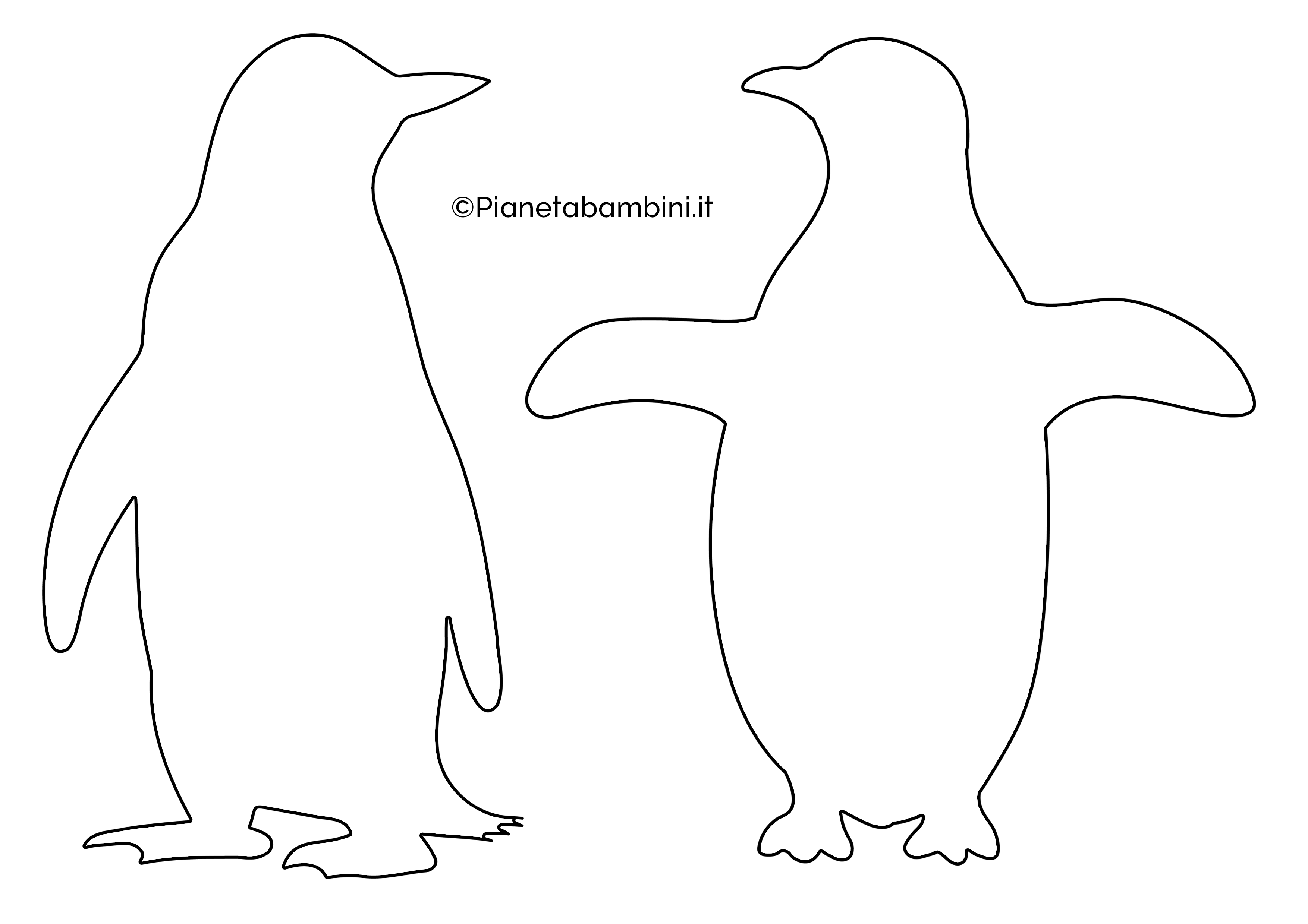 Sagome pinguini medie da stampare 1