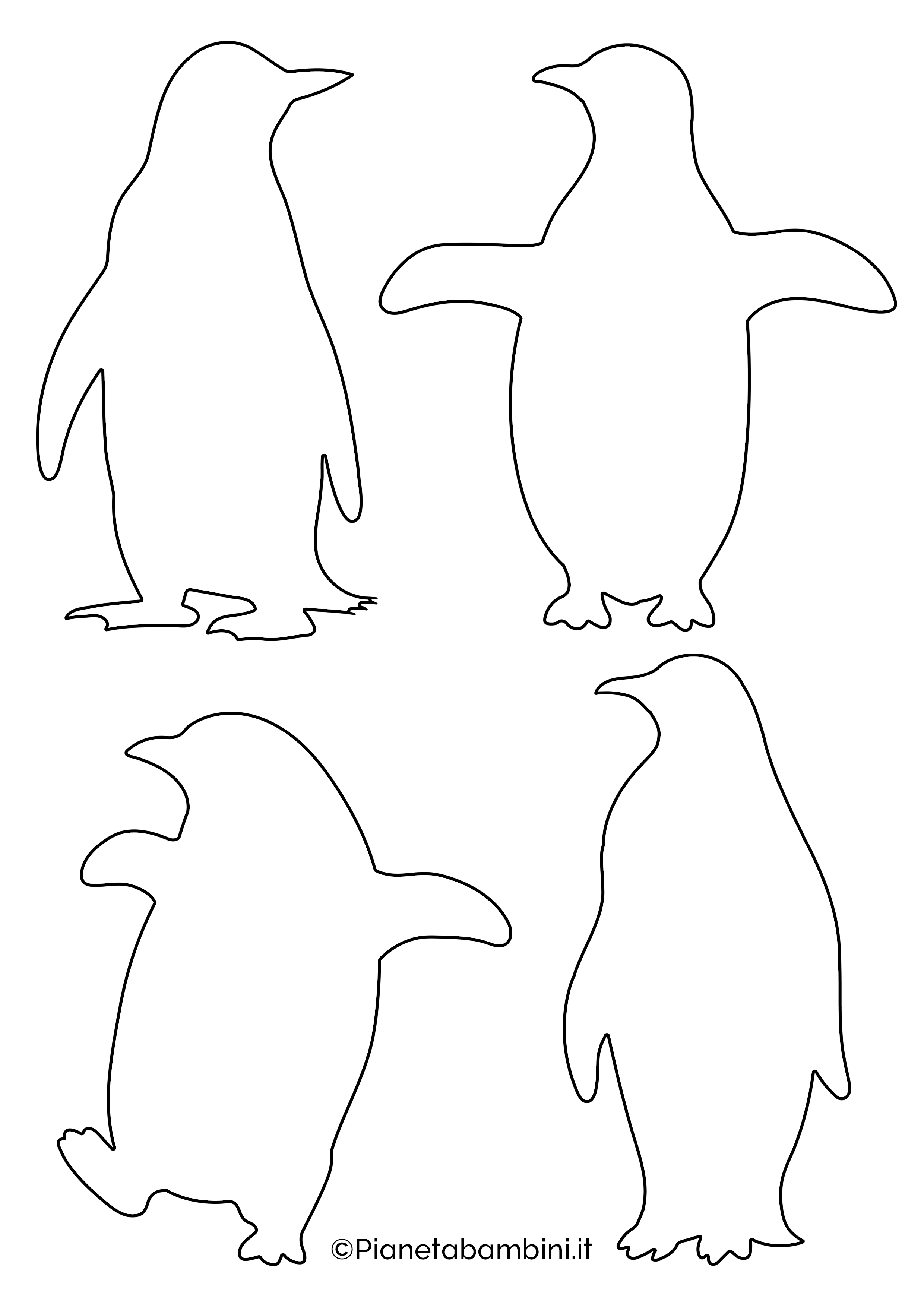 Sagome pinguini piccole da stampare 1