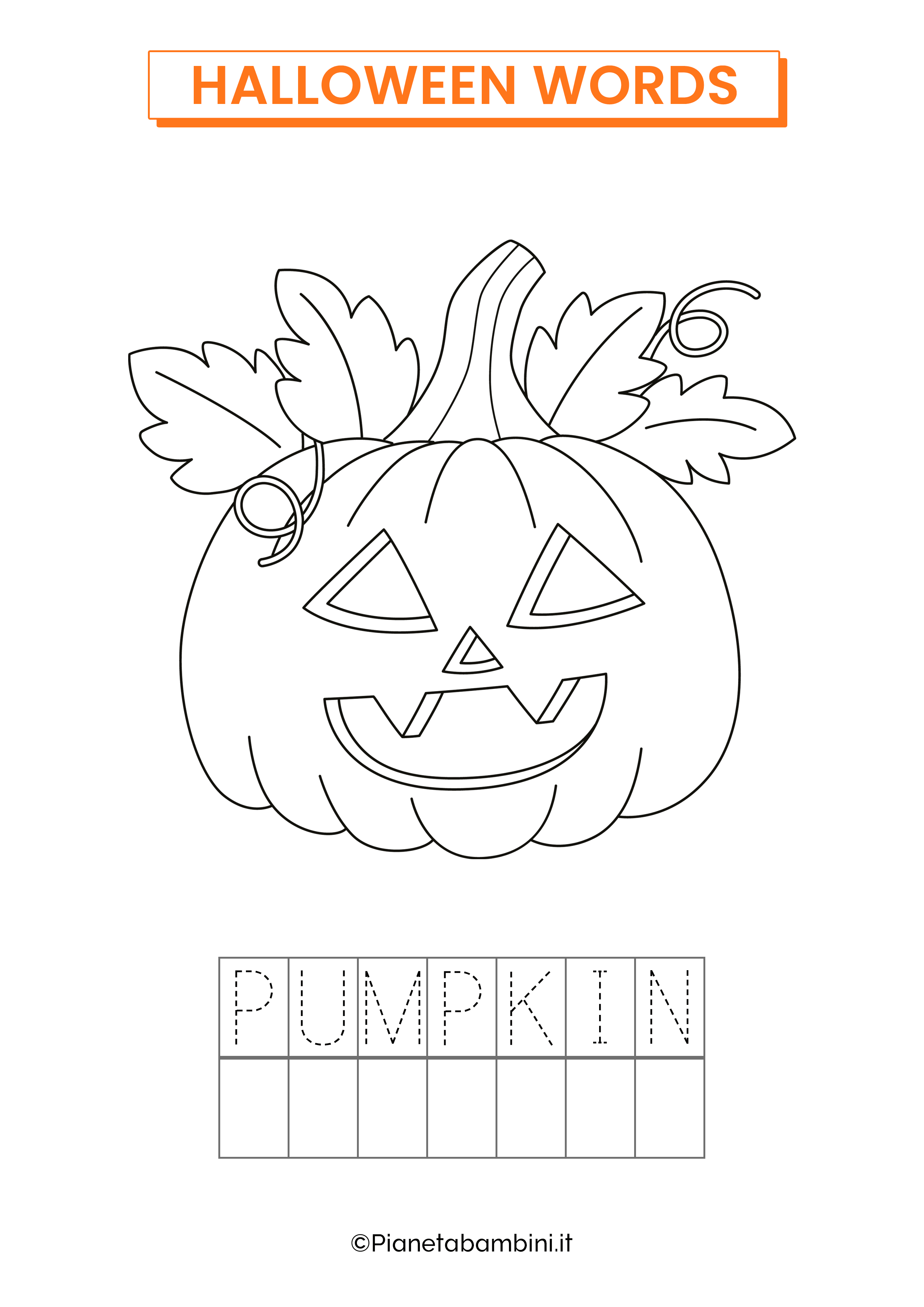 Parole di Halloween in inglese da stampare 01