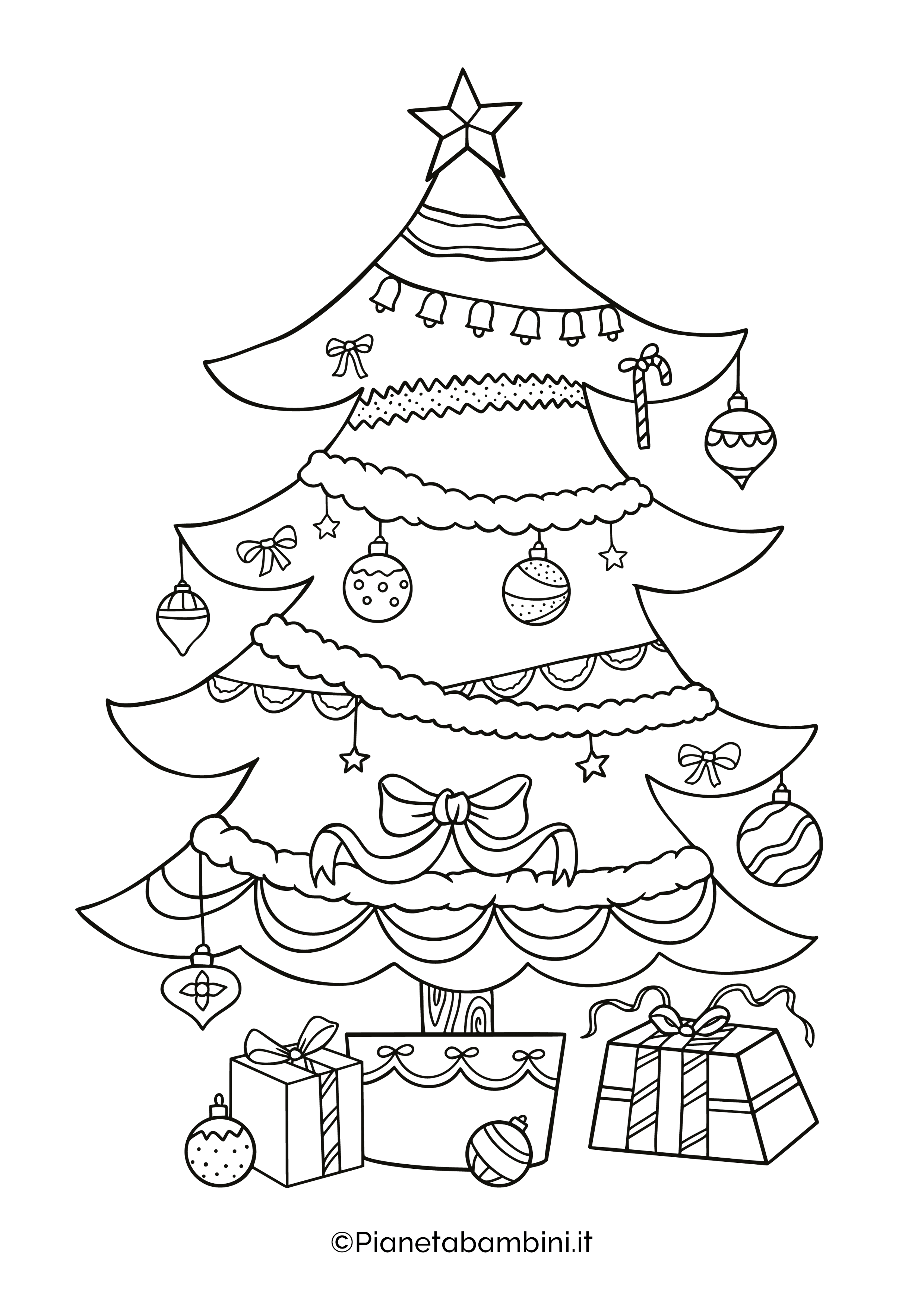 Disegno di albero di Natale da colorare 13