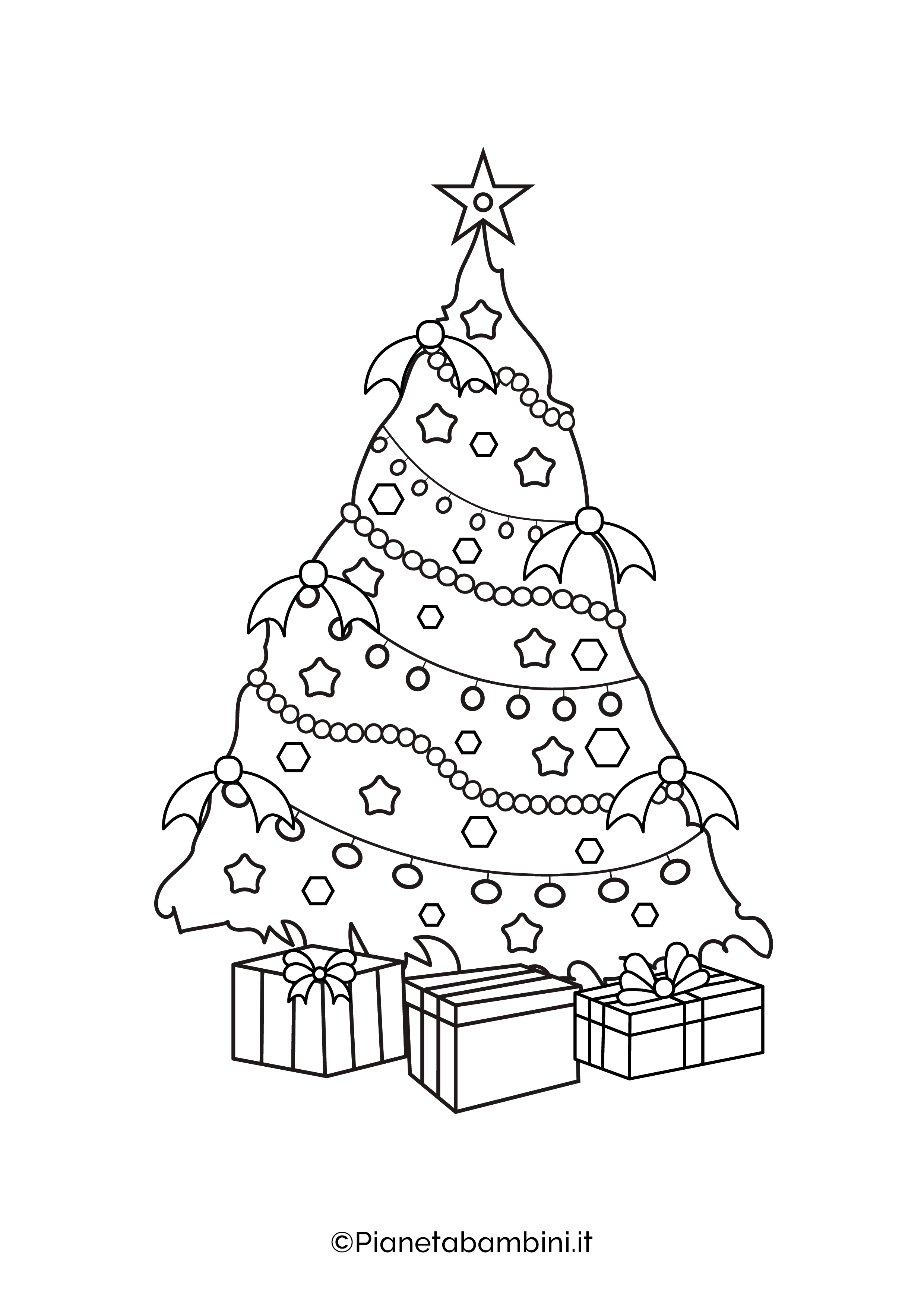 Disegno di albero di Natale da colorare 17