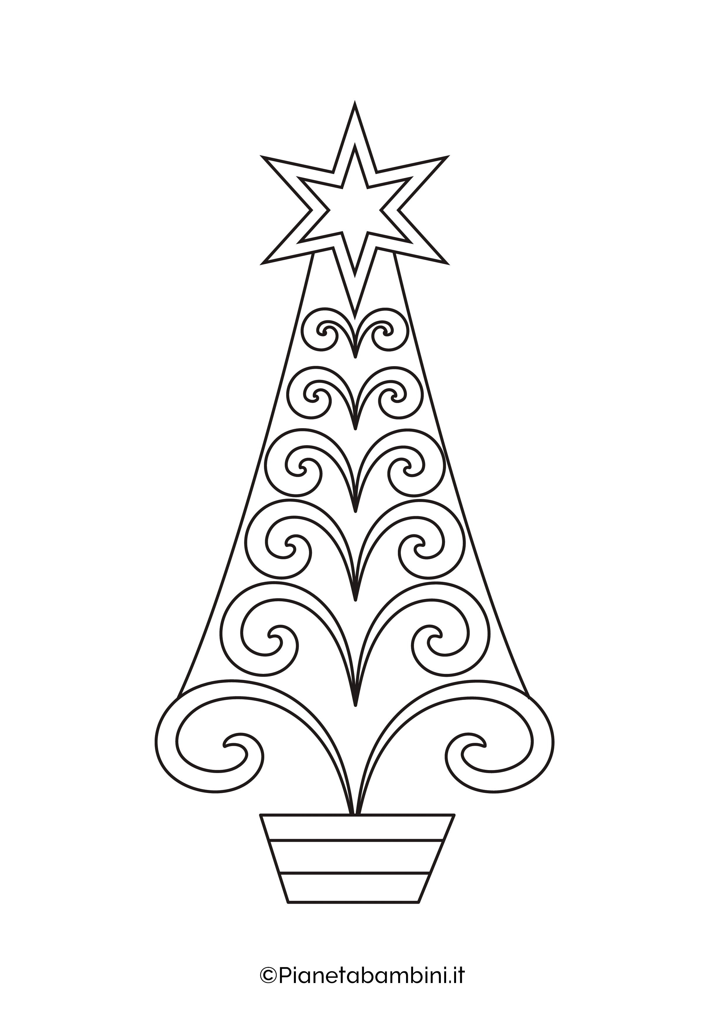 Disegno di albero di Natale da colorare 21