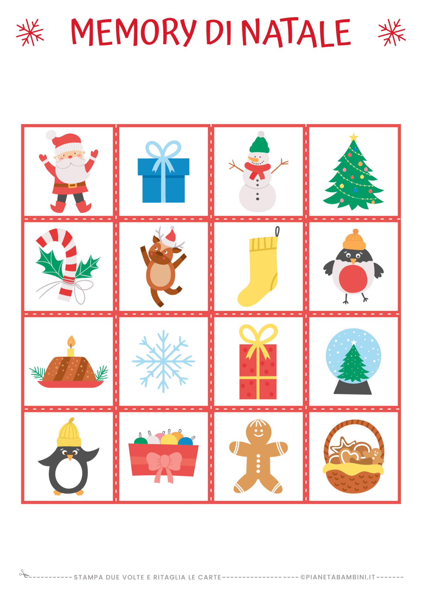 Memory Di Natale Da Stampare E Colorare PianetaBambini it Memory di natale da stampare e colorare pianetabambini it
