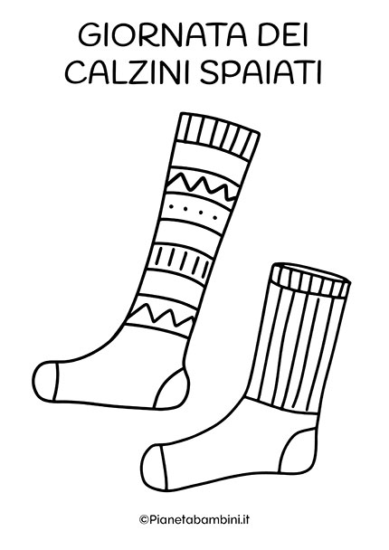 Disegno sulla giornata dei calzini spaiati da stampare e colorare 09