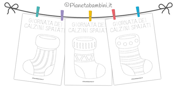 Schede di pregrafismo sulla Giornata dei calzini spaiati