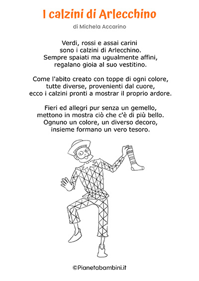 Filastrocca I calzini di Arlecchino