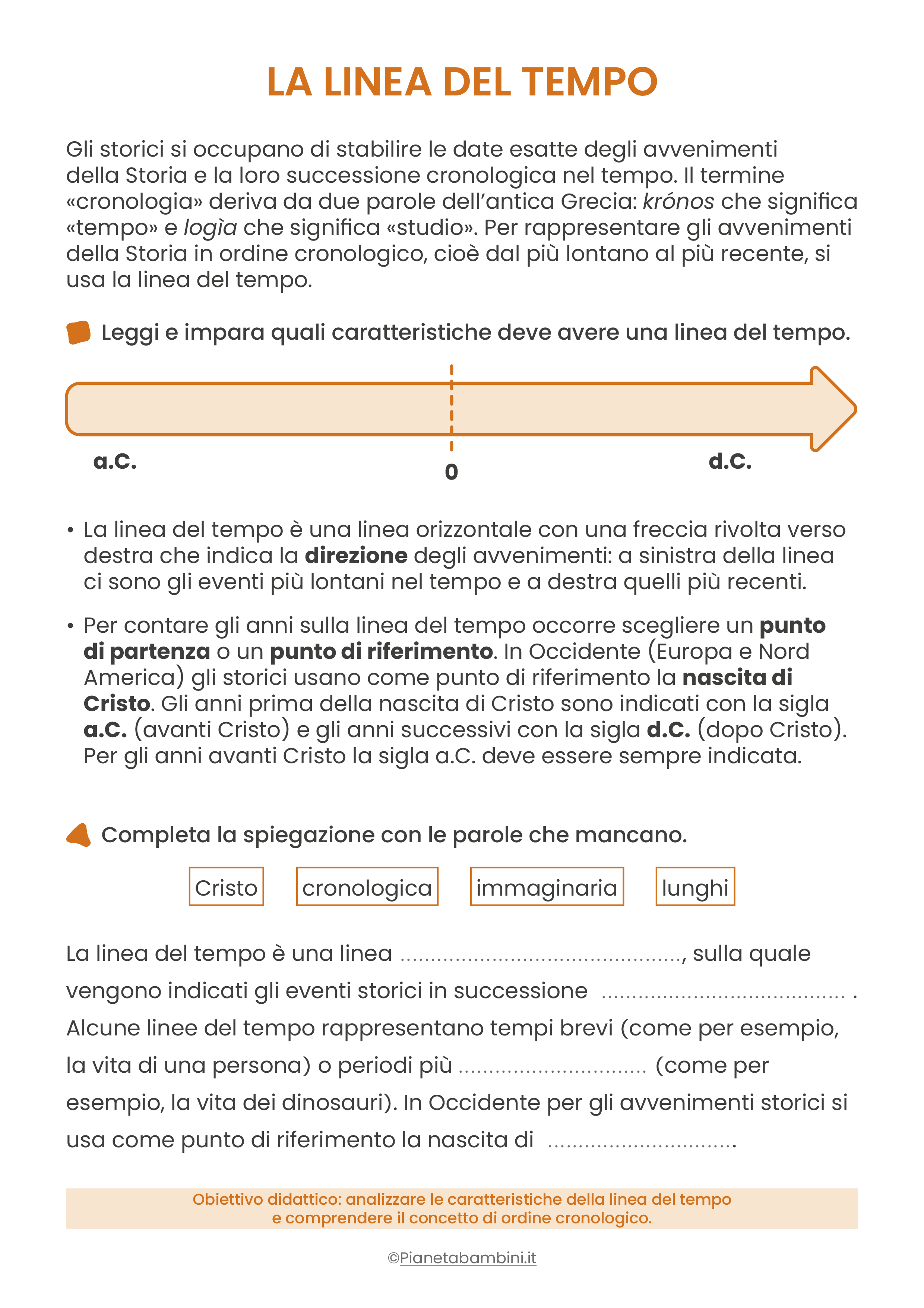 La Linea Del Tempo Schede Didattiche Per La Scuola Primaria 