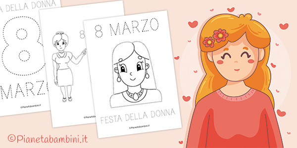 Festa della Donna schede di pregrafismo da stampare